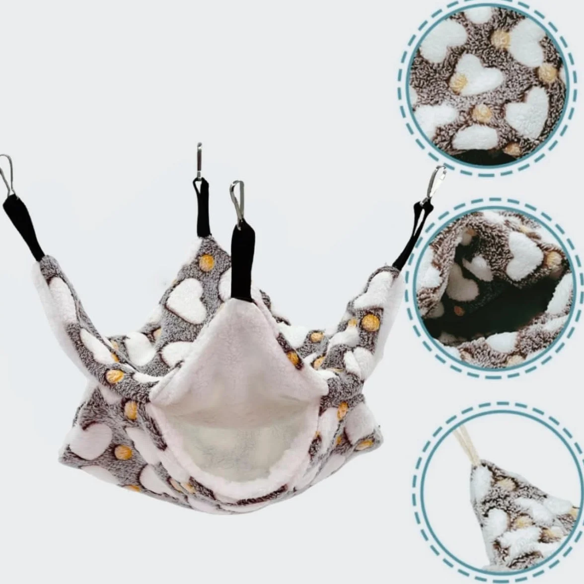 Hamac pour Animaux de Compagnie,Hamac pour Petit Animal,Sac de Couchage pour Hamster,lit chaud pour l'hiver,pour Furet Hamster Chinchilla de cobaye,Rat,hamac de Luxe