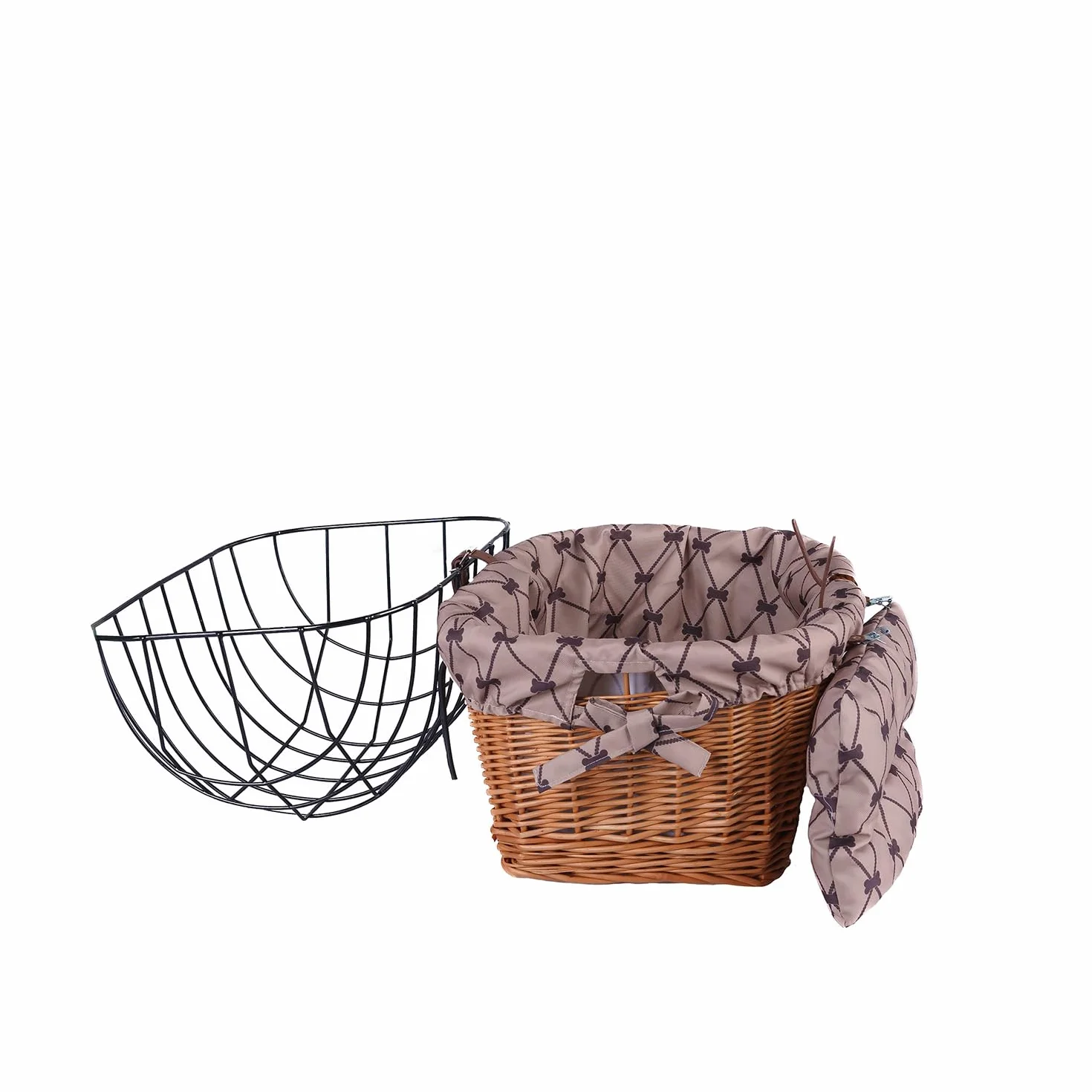 Panier vélo avec Grille de Protection pour Chien ou Chat Naturel Beige