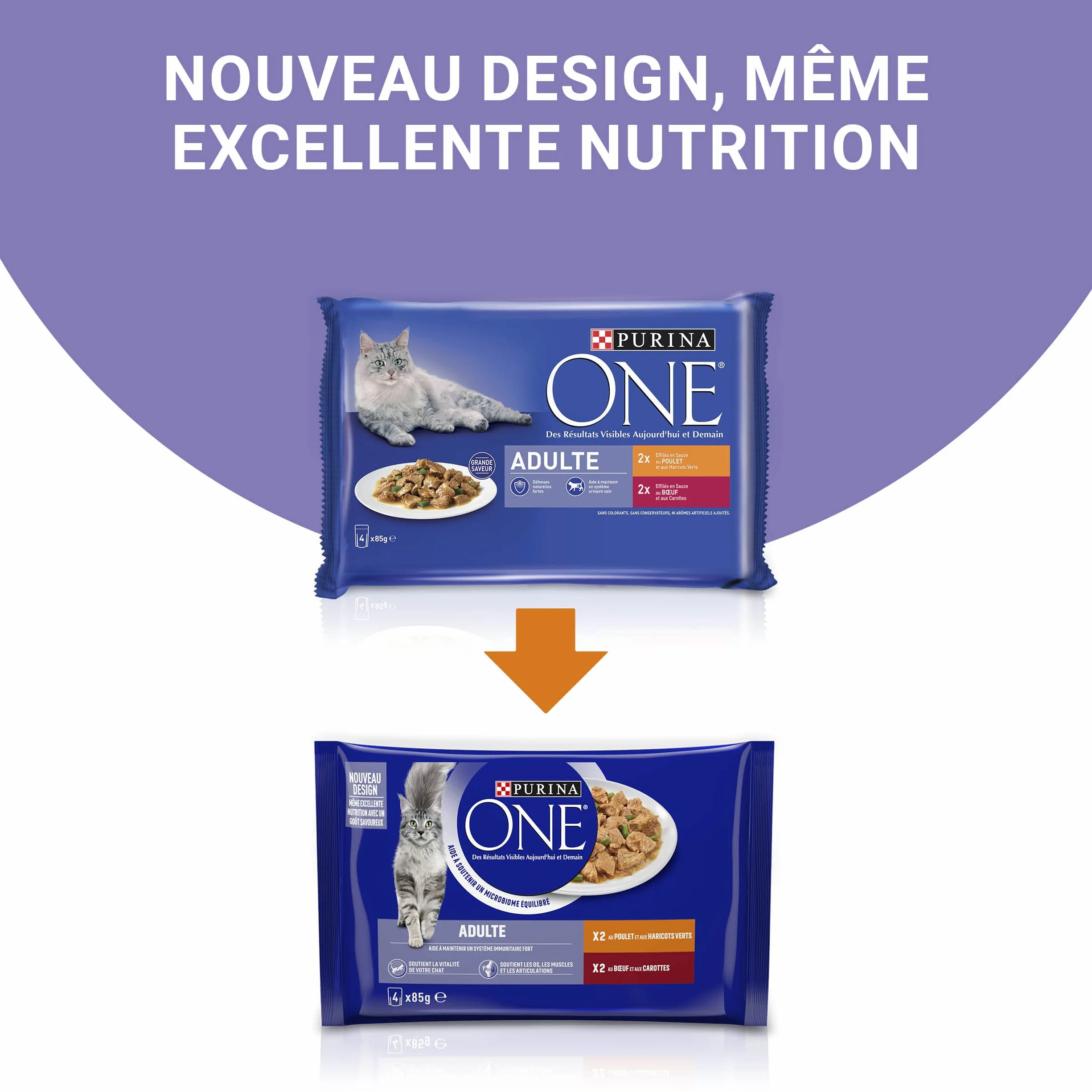 PURINA ONE BIFENSIS Chat Adulte Poulet Boeuf Effilés en Sauce Sachets Fraîcheur Lot de 12 (4 x 85g)