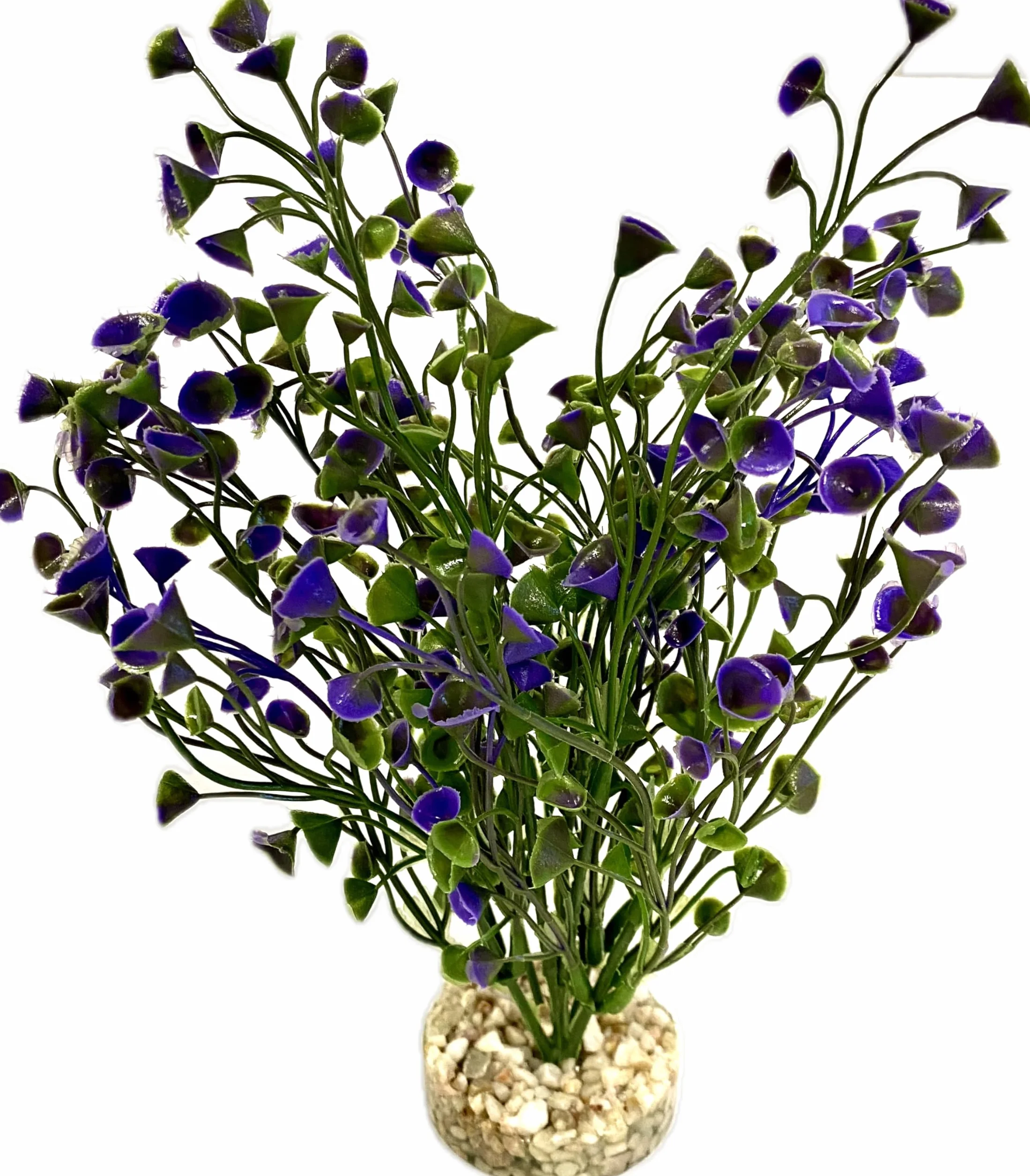 Tyrol Plante d'Aquarium Artificielle XL 22cm Décoration pour Aquarium Plante en Plastique sur Socle Fabriquée en France