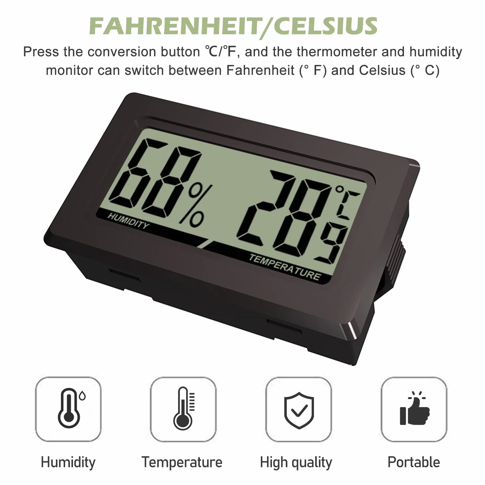 Lot De 10Thermomètre Hygromètre Digital LCD Mini thermomètre hygromètre hygromètre thermomètre thermomètre reptiles numérique intérieur pour bureau, cuisine, incubateur de jardin