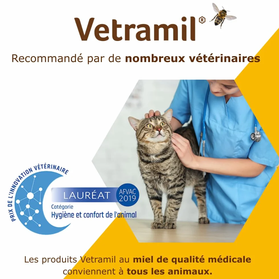 Anidev Vetramil Spray Naturel Protecteur Multi espèces Peaux fragilisées Animaux Miel de qualité médicale huiles essentielles Effet apaisant Protecteur Flacon 100 ML