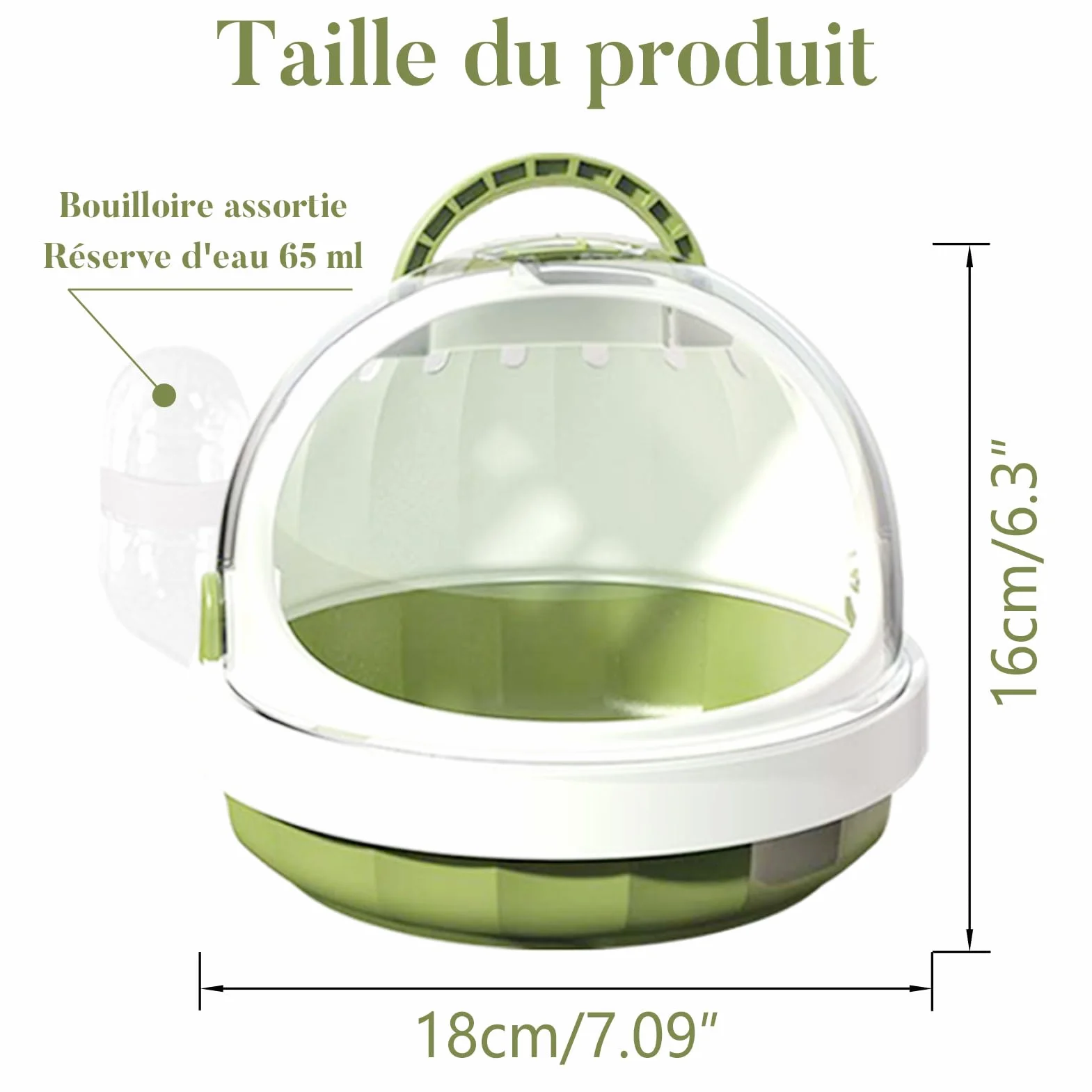 Cage de Transport Portable pour Hamster, Transporteur pour Petits Animaux avec Aérations et Bouteille d'Eau Amovible