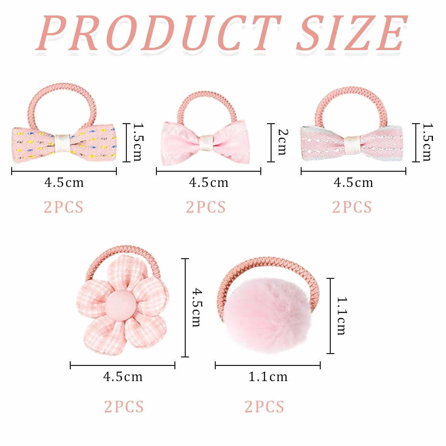 Accessoires de Cheveux pour Animaux de Compagnie, Anneaux de Cheveux Élastiques, 10 Morceaux