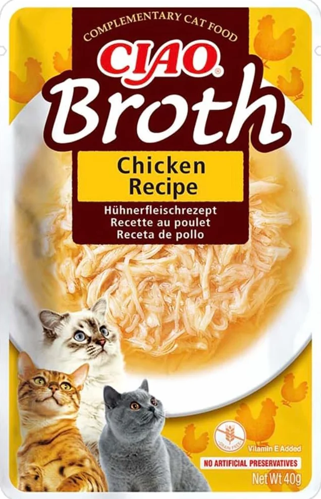 INABA Ciao Broth Poulet Friandise pour Chat Humide Sauce 1 x 40g