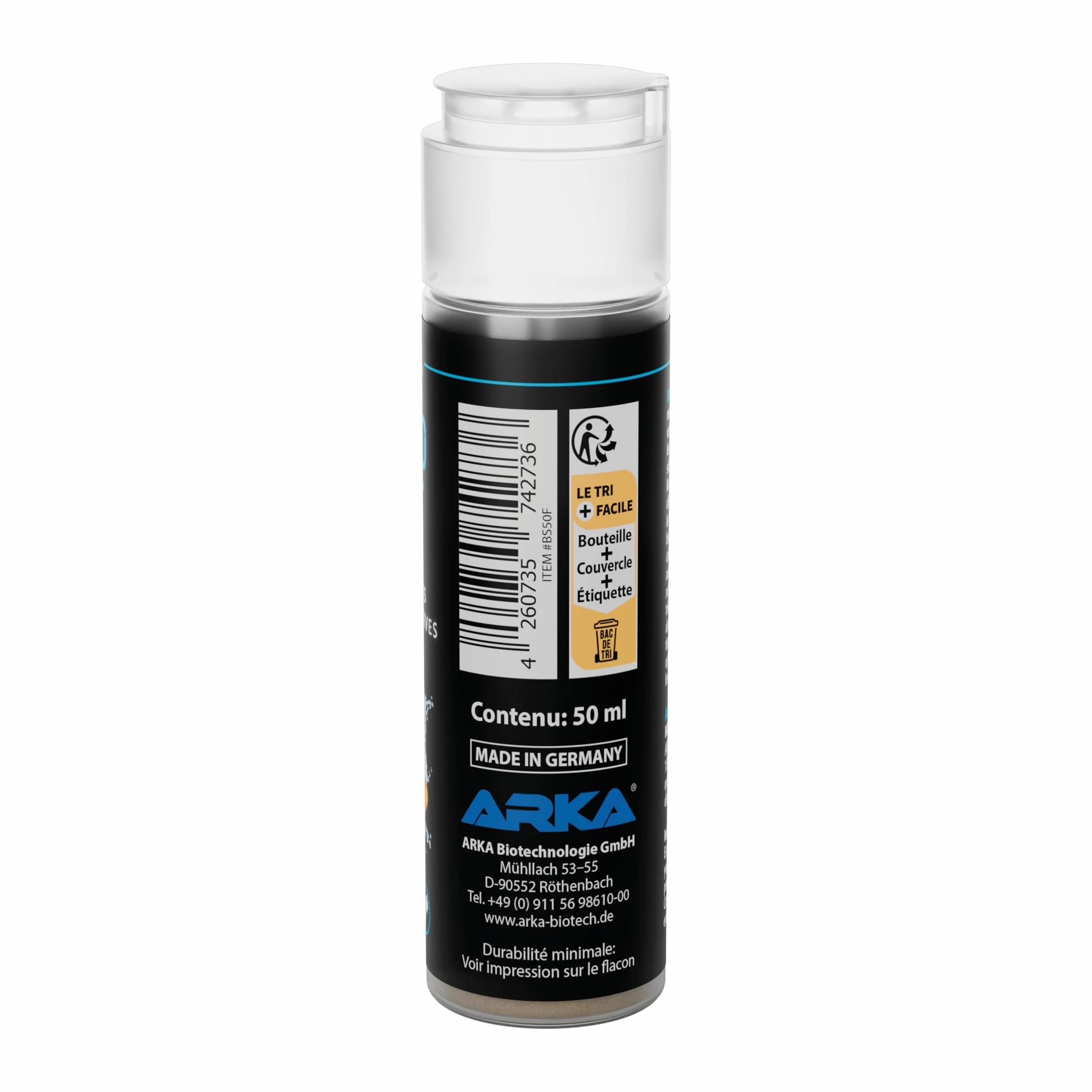 Bactéries Aquarium 50 ML – ARKA Bacto-Shot – clarifie l’Eau en 24h – bactéries vivantes nettoyantes & filtrantes avec Support Naturel – idéal en Cas de nitrites, Trouble ou démarrage
