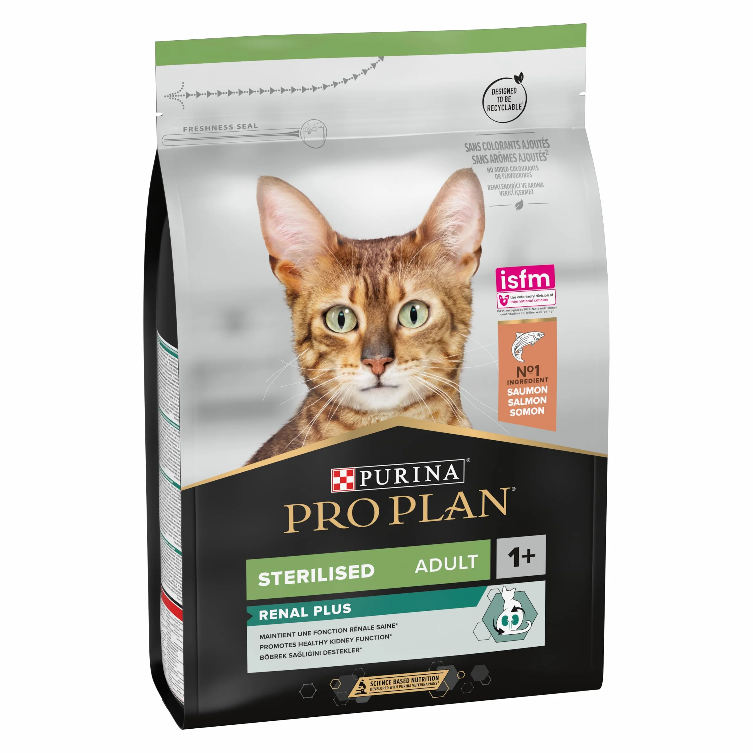 PURINA PRO PLAN | Renal Plus | Chat | Croquettes complètes pour Chat Adulte Stérilisé | Aide au maintien d'une fonction rénale saine et du système urinaire | au Saumon | Sac | 3Kg