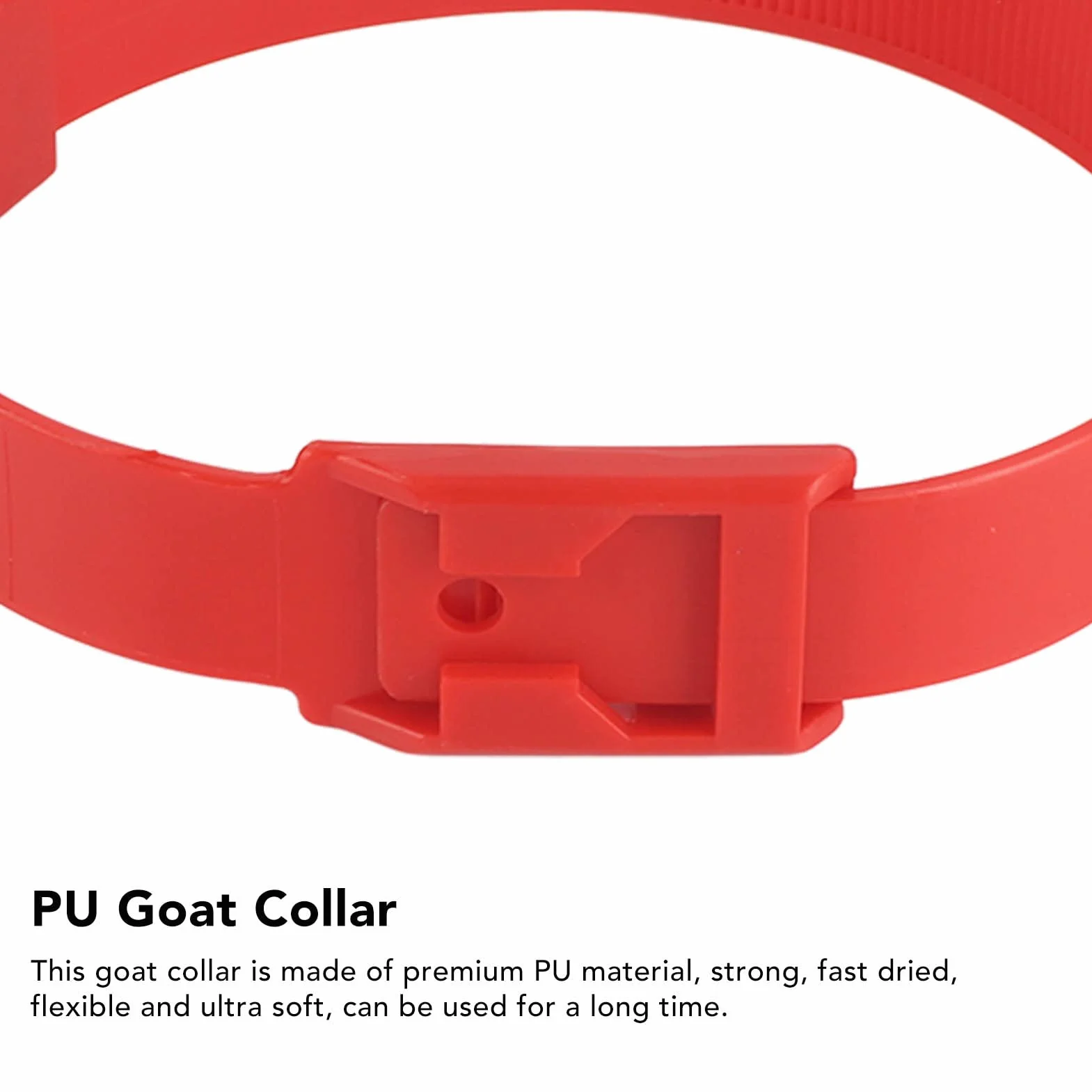 Colliers d'animaux de Ferme, Colliers de Chèvre en PU Multifonctionnels Doux Réglables 10PCS (Rouge)