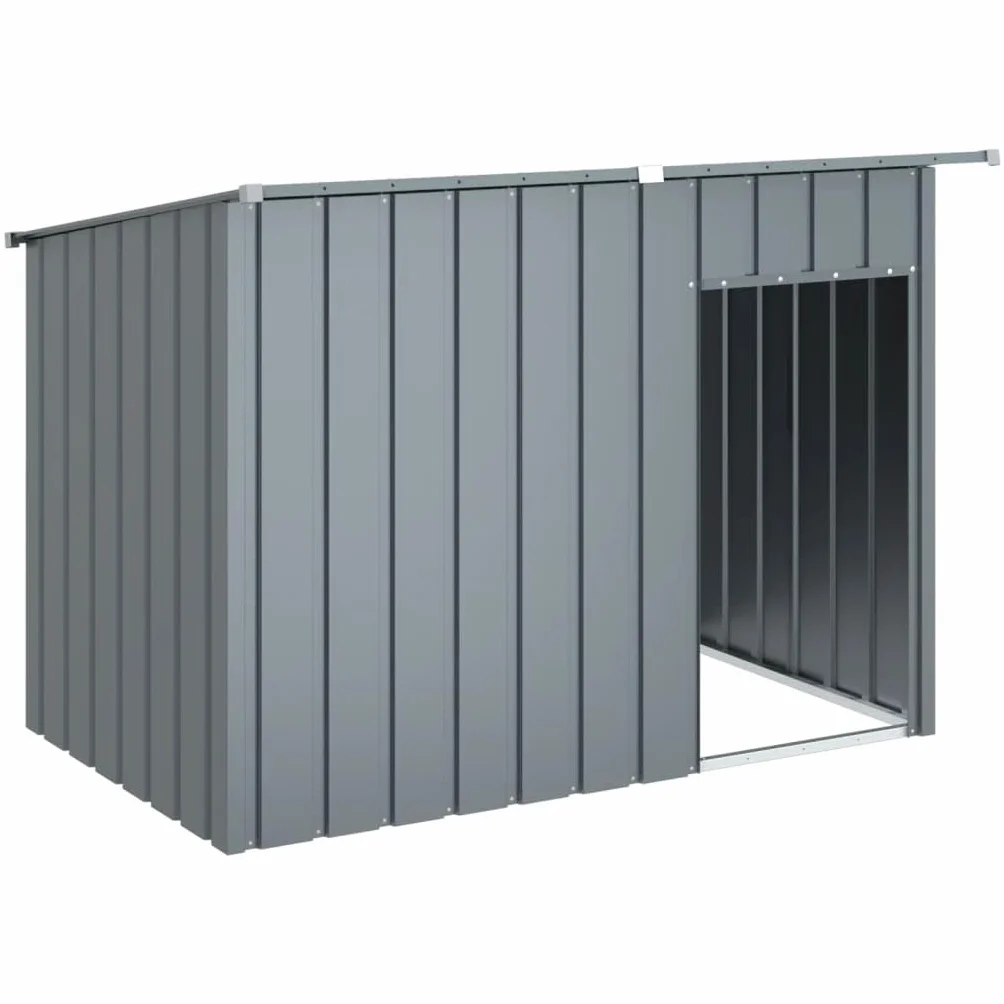 Chenil d'extérieur pour Chien, Enclos Cage Métal avec Toit Anthracite Acier galvanisé