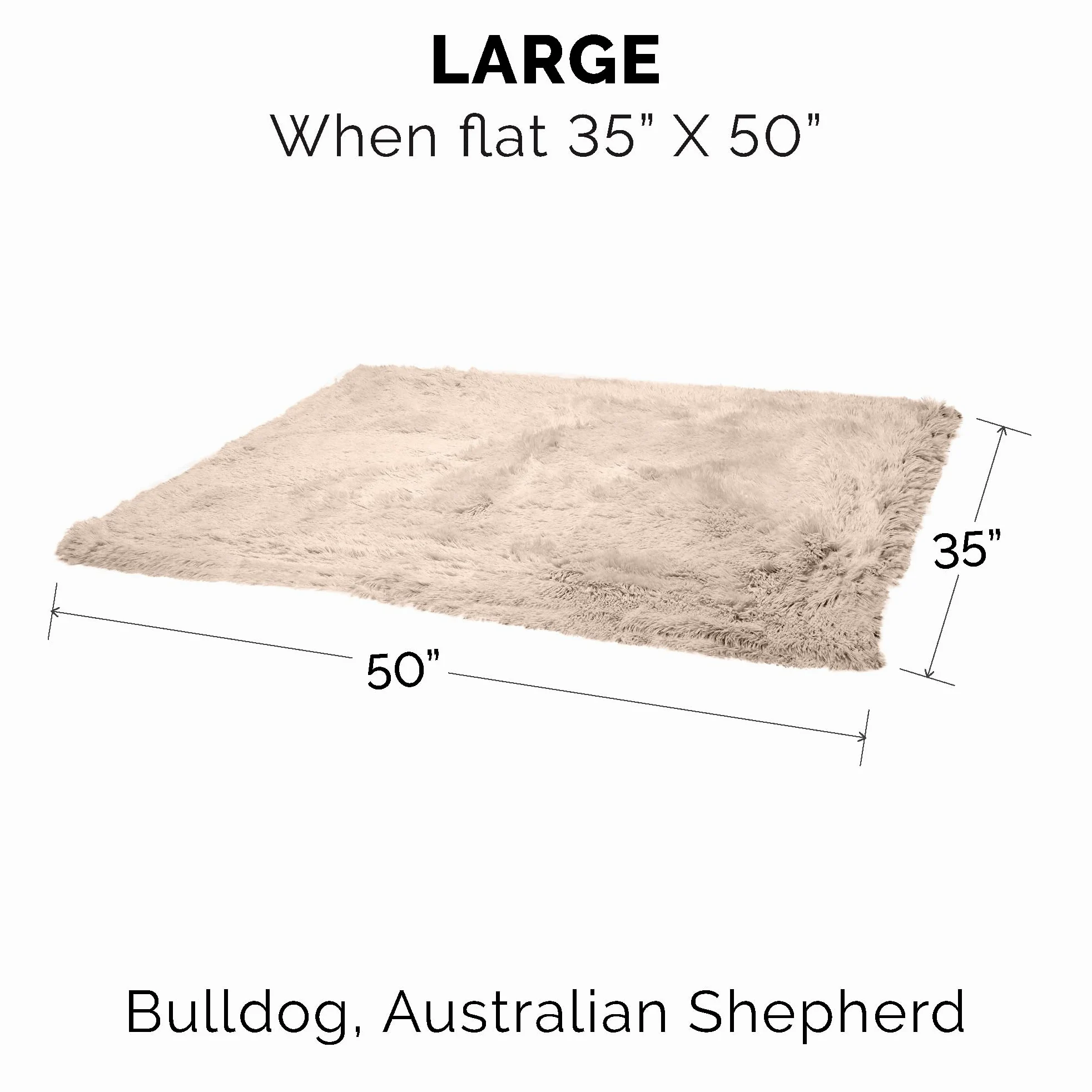 Furhaven Large Waterproof Calming Plush Long Faux Fur & Velvet Dog Blanket, Washable - Taupe, Large