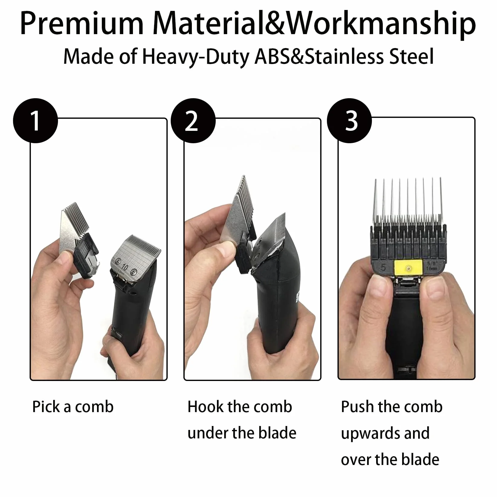 Peignes de protection en acier inoxydable pour tondeuses Wahl KM Andis AG Oster A5 A6, 0,3-2,5 cm