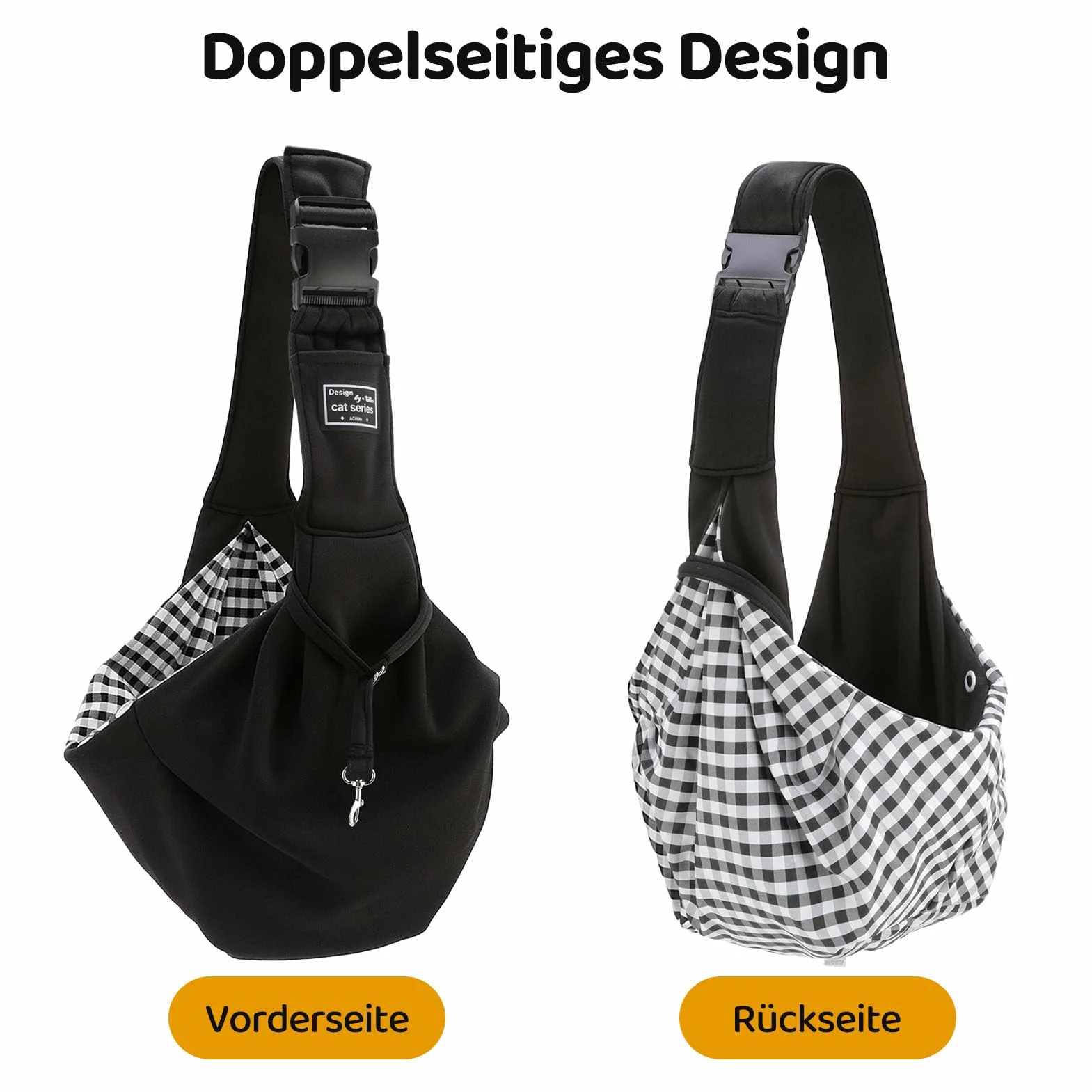 Sac de Transport pour Chien Chat 7.5 KG Réglable avec Corde de Sécurité Petit Animaux Bandoulière Extérieur Voyages Métro