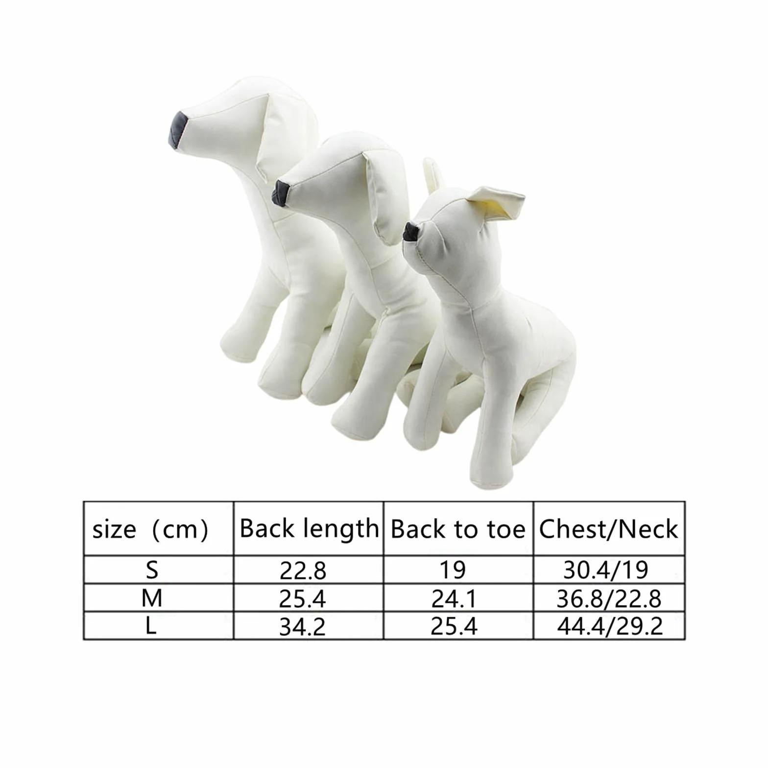 Perfk Mannequin Chien Cuir PU Modèle Jouet Doux Grand Cintre Support Vêtements Animaux Taille S Blanc
