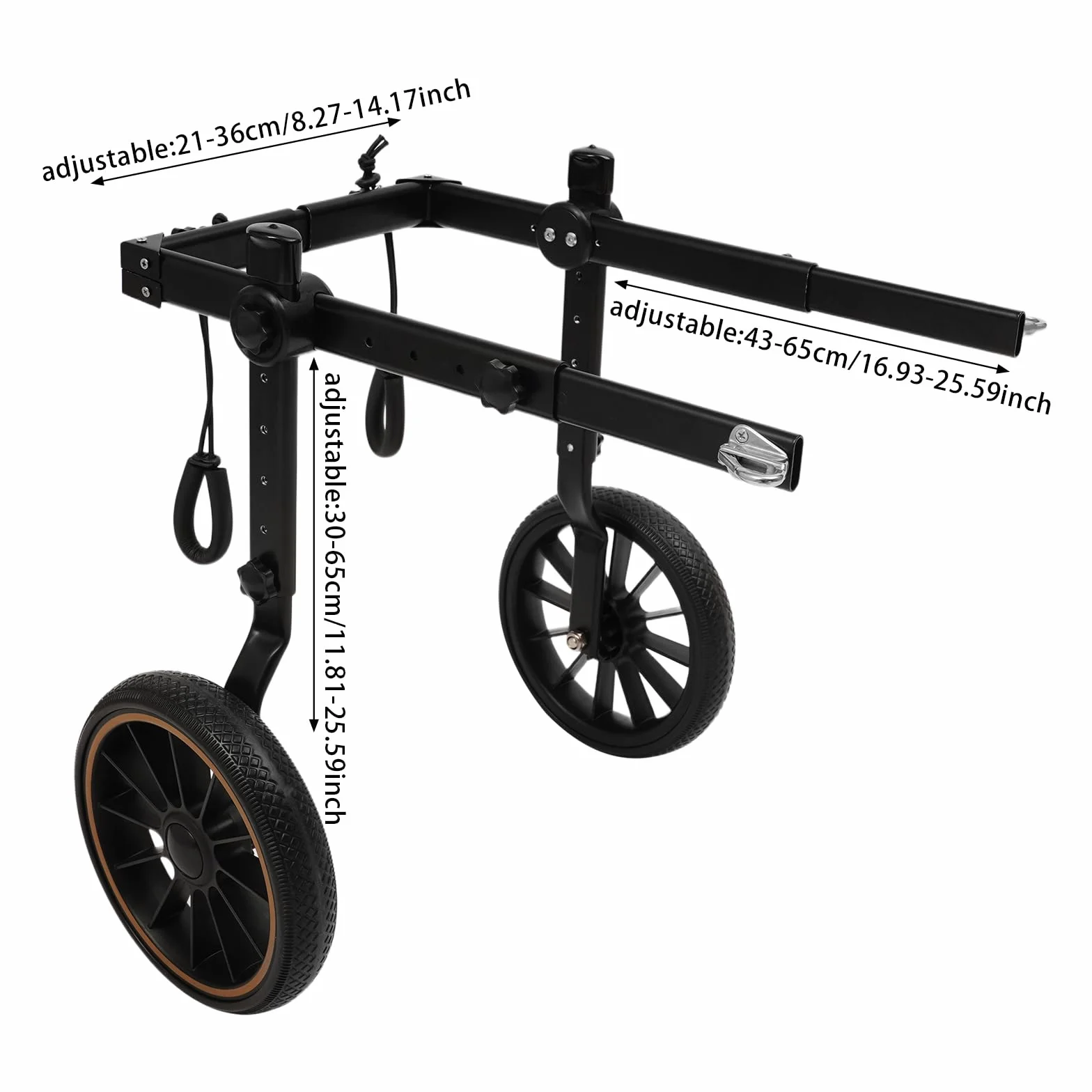 Fauteuil roulant réglable pour chien taille moyenne/grande, cadre aluminium léger, harnais maille, chariot arrière senior handicapé
