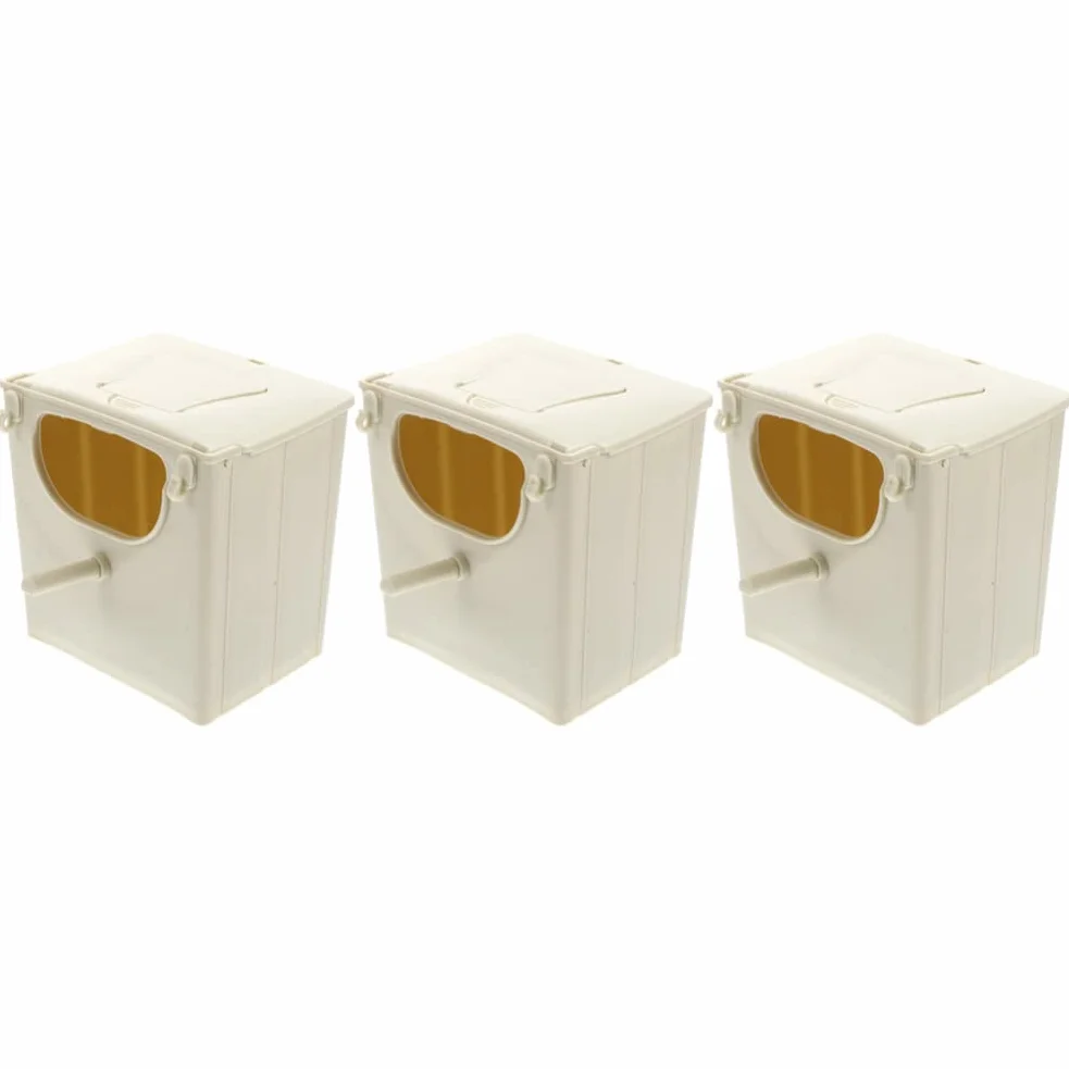 Lot de 3 nichoirs Suspendus en Plastique avec Crochets pour Perruches, Perroquets