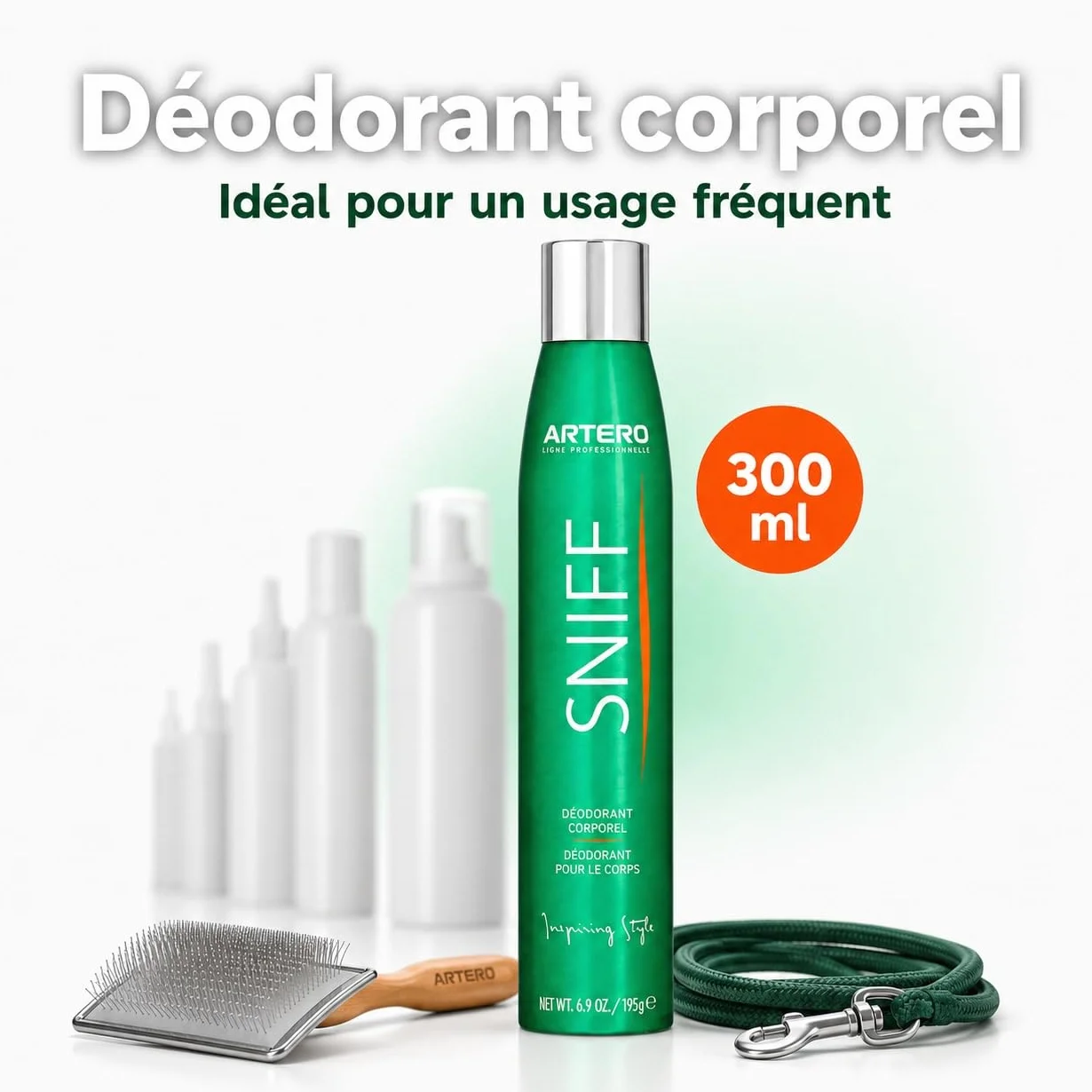ARTERO Sniff Désodorisant pour Chiens 300ml - Élimine Mauvaises Odeurs, Spray Corps Longue Durée, Vegan sans Parabènes