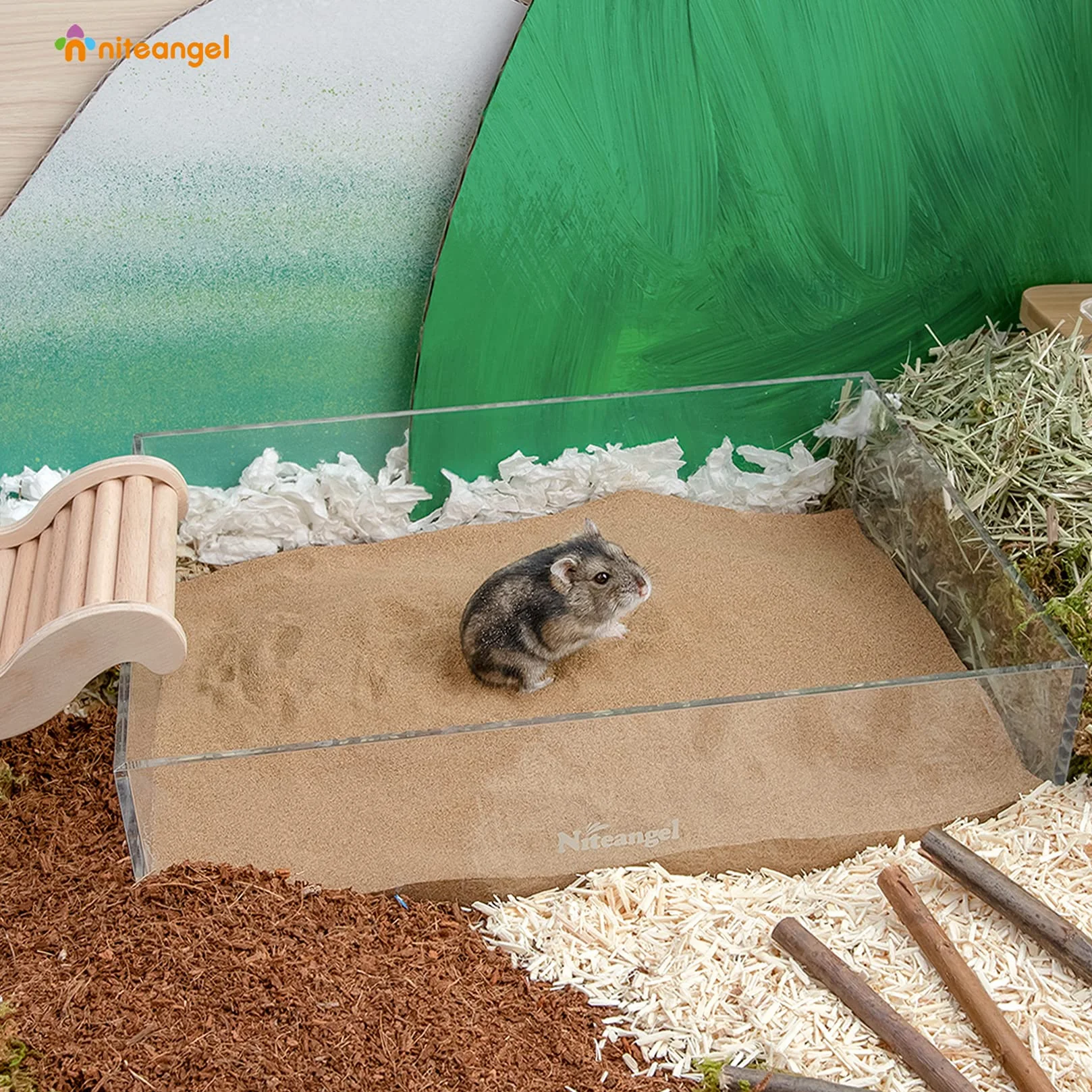 Niteangel Sable de Bain Désertique sans Poussière pour Hamsters, Chinchillas, Gerbilles, Souris, Dègues, 2.72 kg