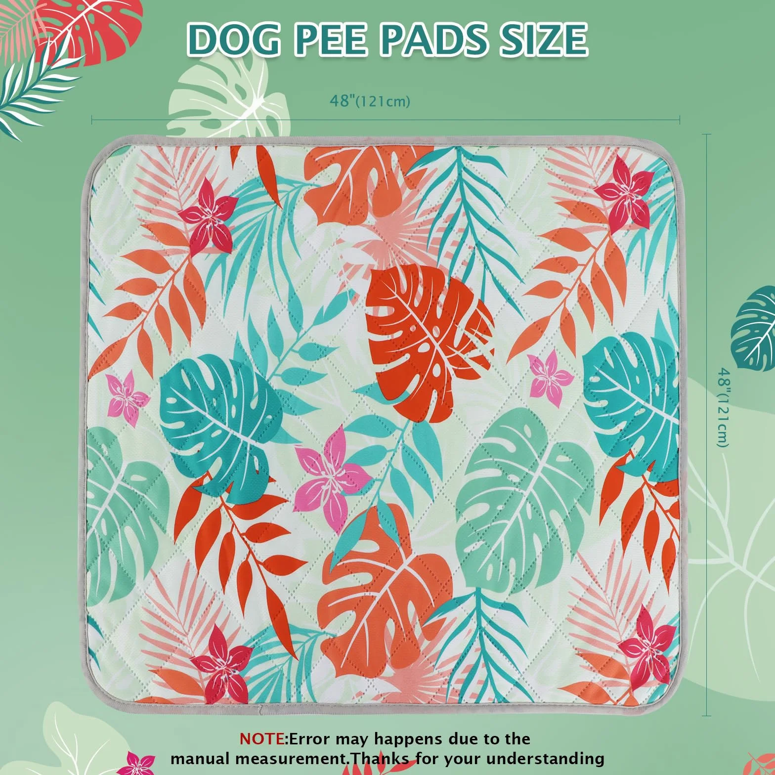 BVAGSS Tapis absorbant lavable pour chiens, 1 pack de tapis réutilisables et imperméables pour chiots, tapis d’entraînement pour animaux de compagnie antidérapant et imperméable, tapis de mise-bas