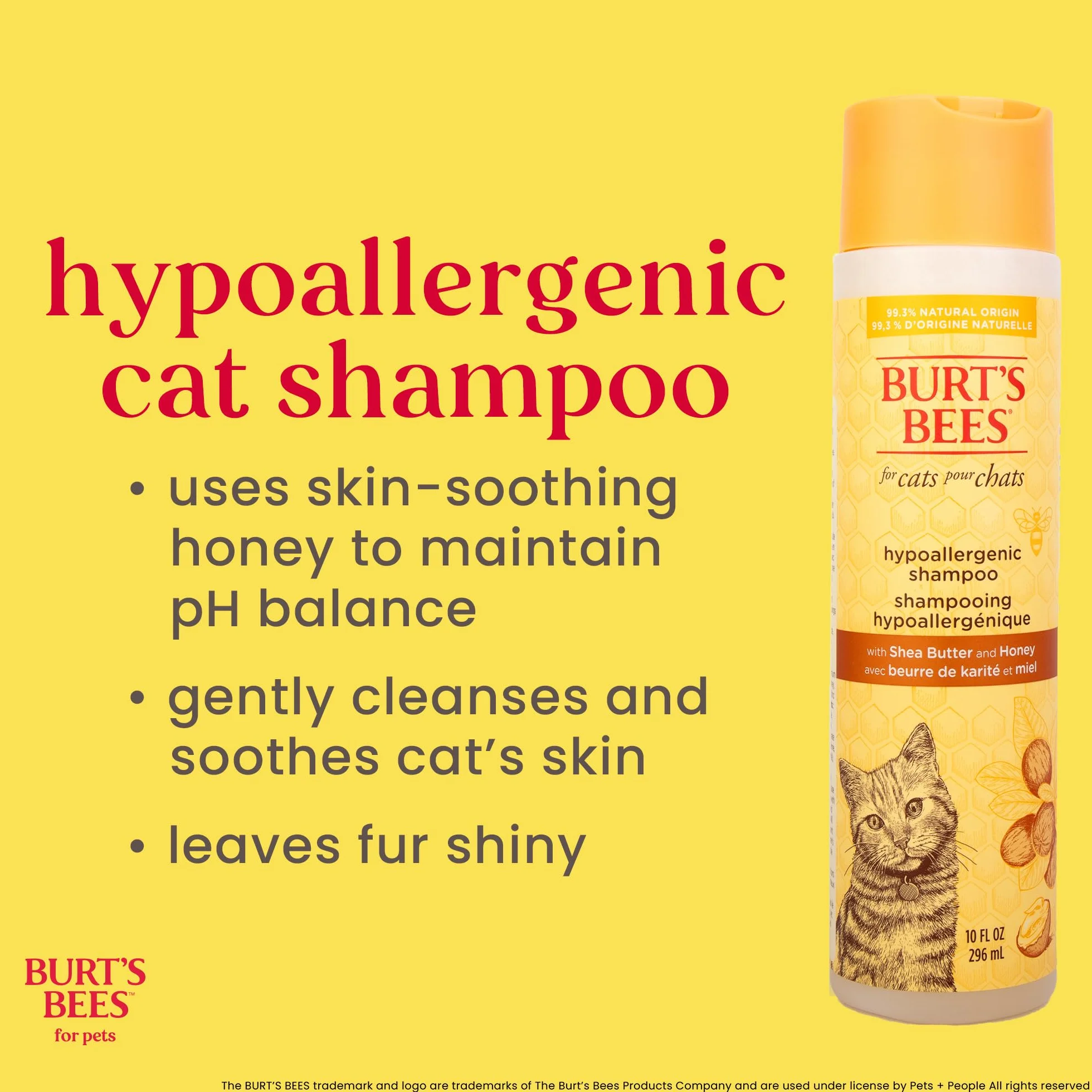 Burt's Bees Shampooing hypoallergénique pour chat Soin naturel