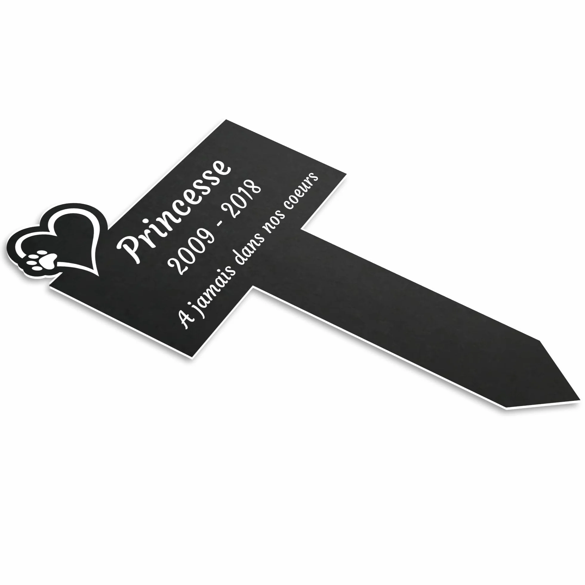Plaque Funéraire Commémorative Personnalisée en Bois pour Chien Chat - Souvenir Animal - Texte Personnalisable Coeur
