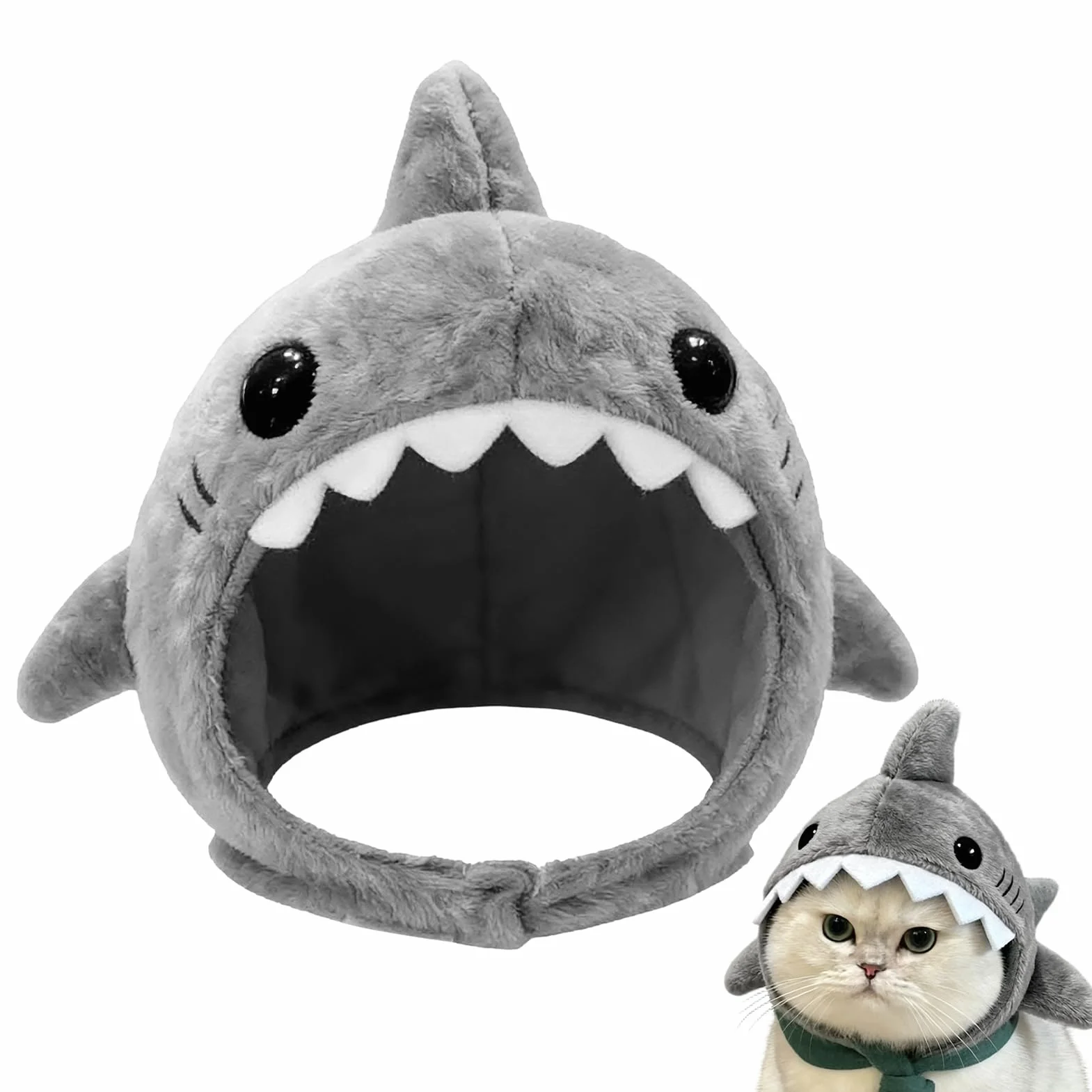 Mignon chapeau de chat requin accessoire réglable bonnet cosplay chaton