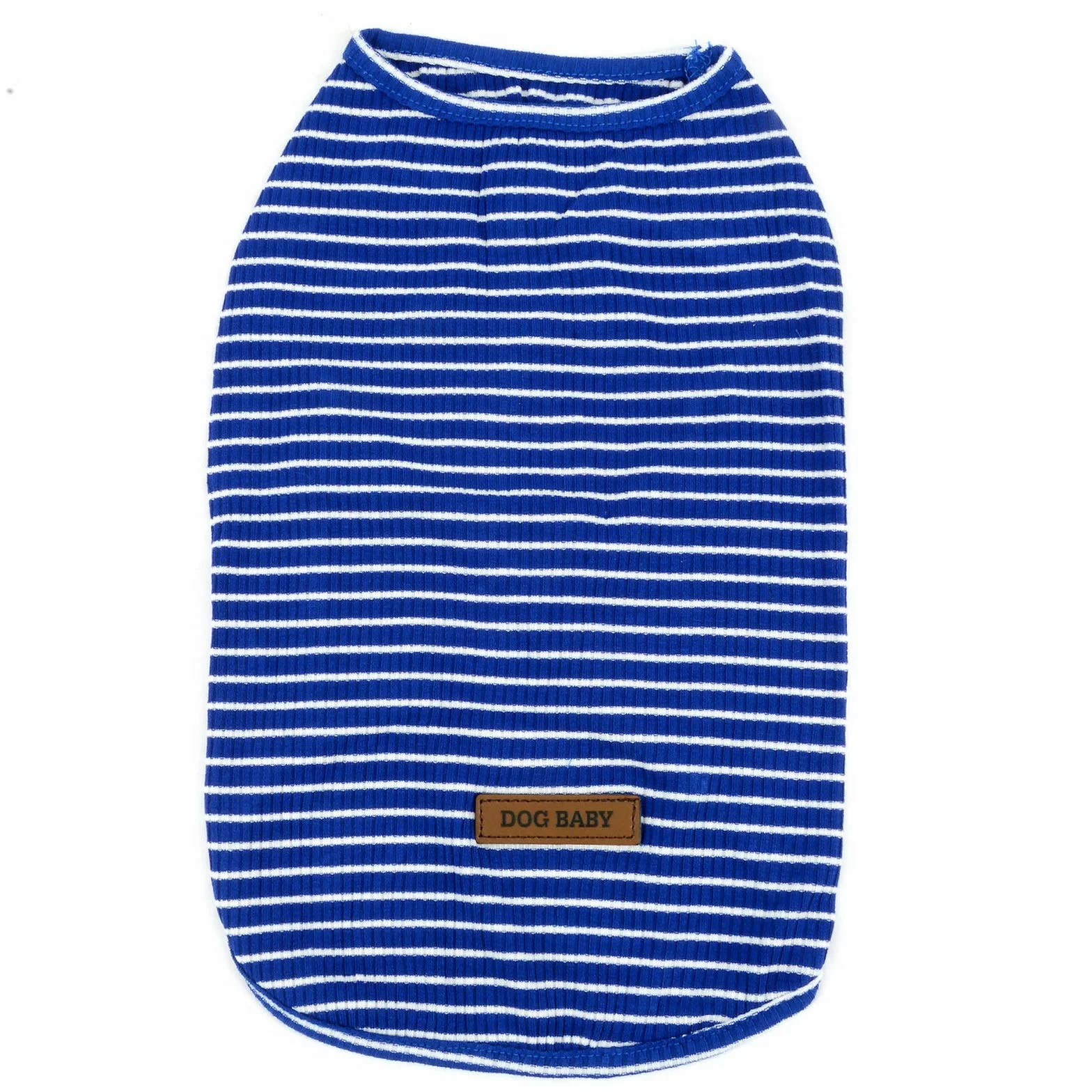 PAIDEFUL Vêtements pour Petits Chiens Garçon Fille été rayé Chiot t-Shirt Gilet Respirant Coton sans Manches Chihuahua Yorkshire Bleu M