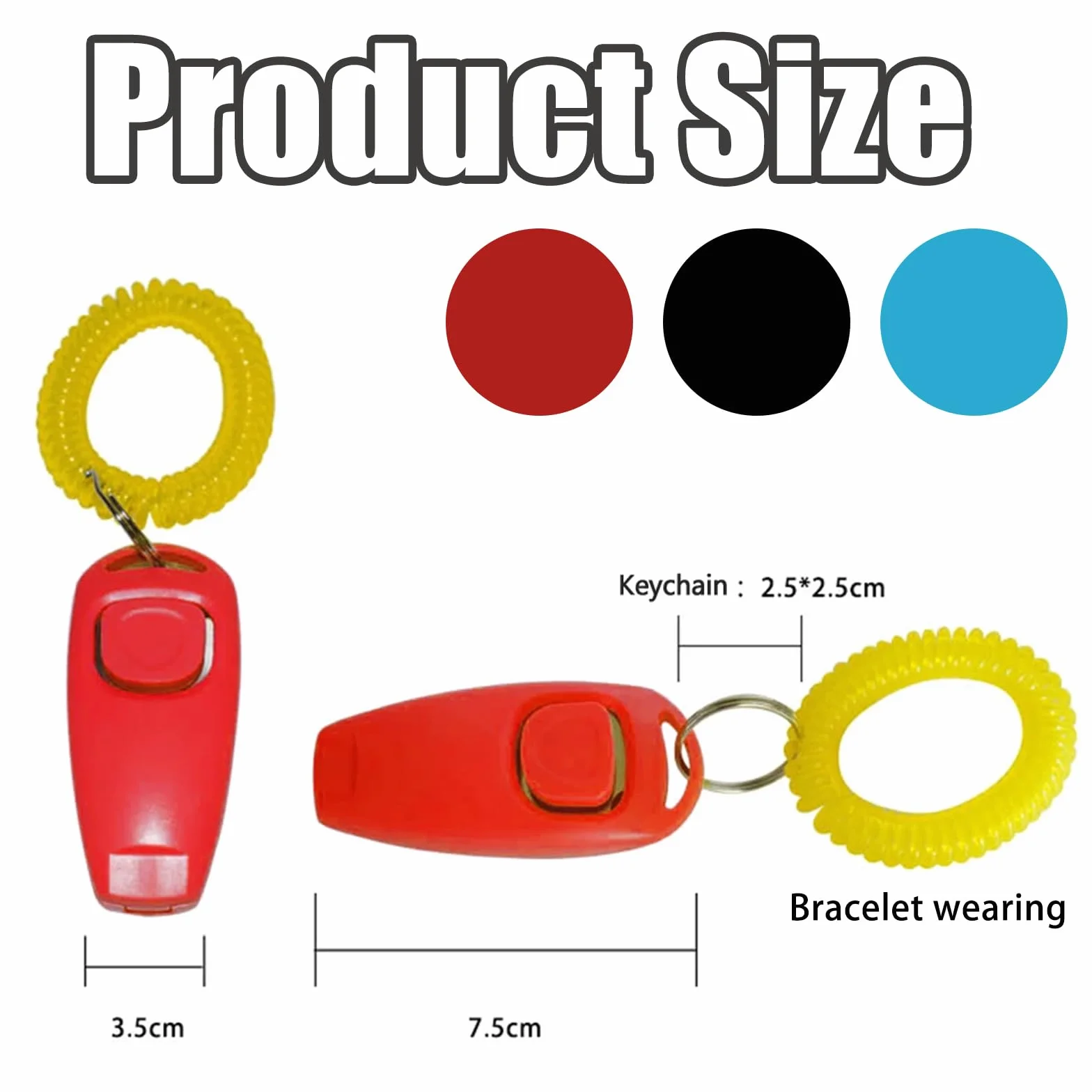 3pièces Sifflet pour Chien,Clicker de Dressage pour Animal de Compagnie,Haute fréquence Sifflet pour Chien,Dresseur avec Sangle de Poignet,Fonction 2 en 1,Facile à Transporter