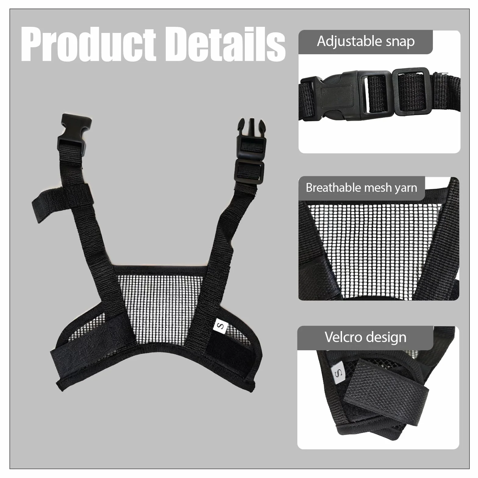 Muselières en Nylon pour Chiens pour Chien en Maille Douce Et Respirante Réglable pour Chiens De Petite Museliere Anti Aboiement pour Toilettage, Mordre Et Mastication S