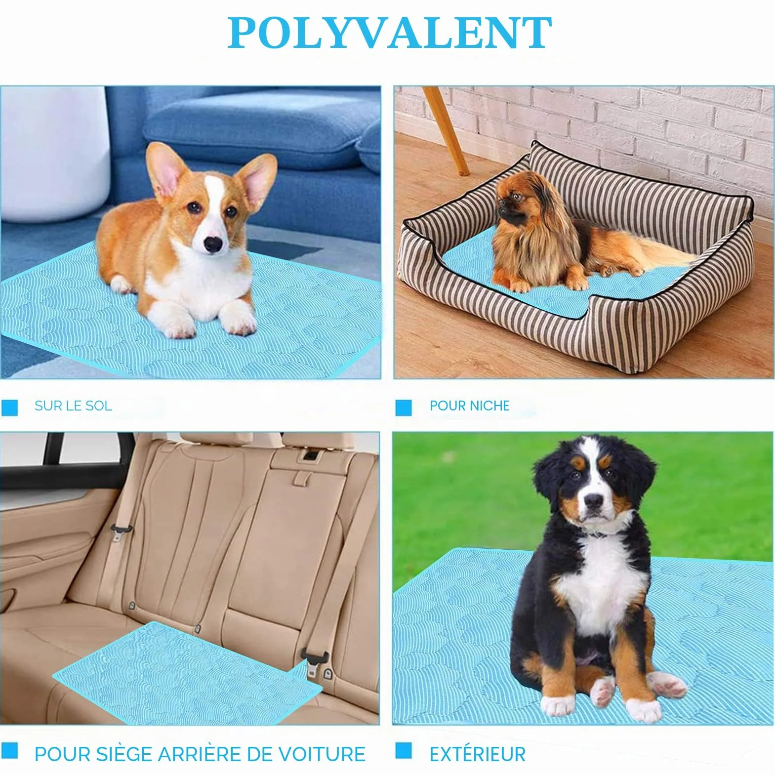 Tapis rafraîchissant pour Chien 100x70 cm Auto-rafraîchissant XL