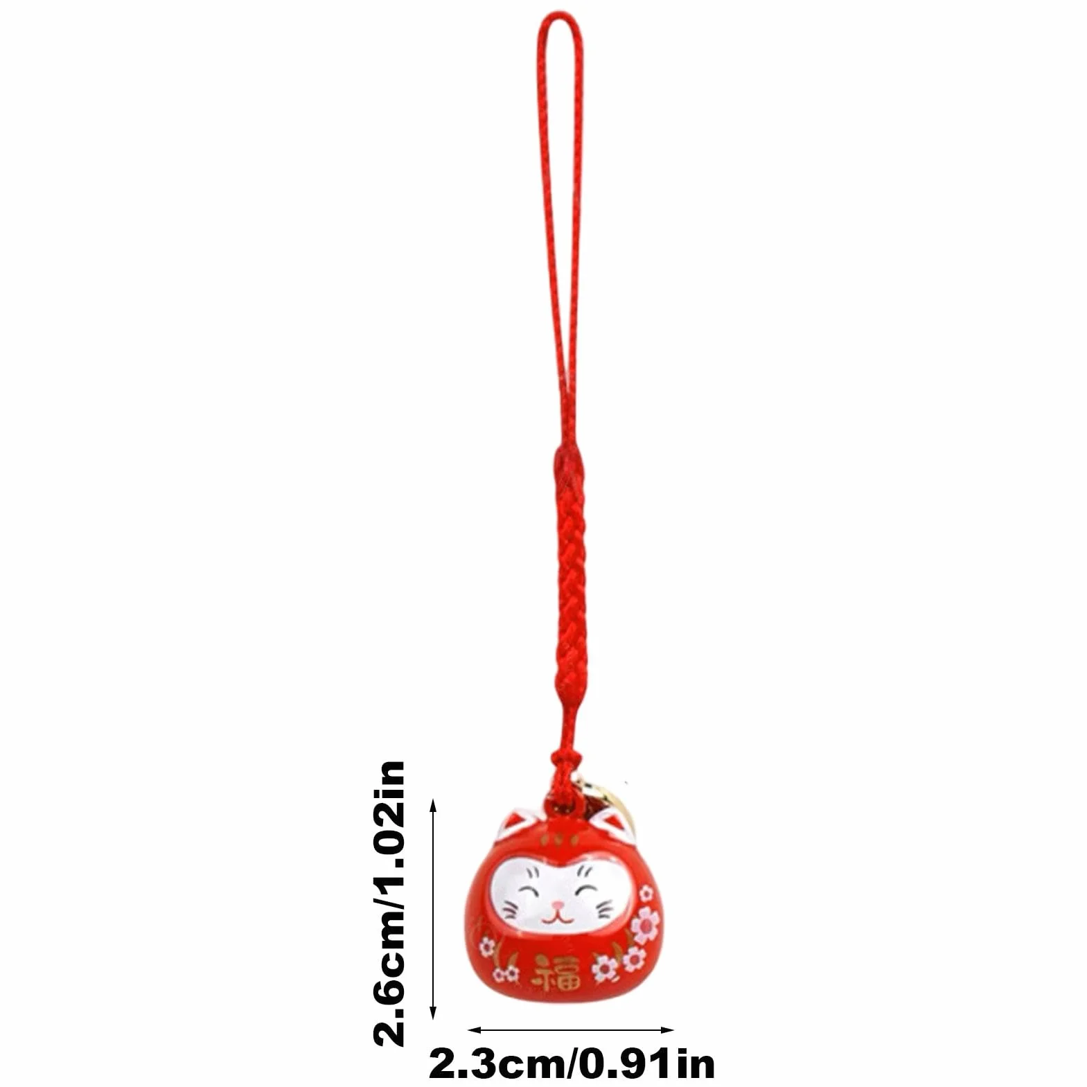 Pendentif porte-clé chat porte-bonheur pour téléphone - Symbole bonheur richesse