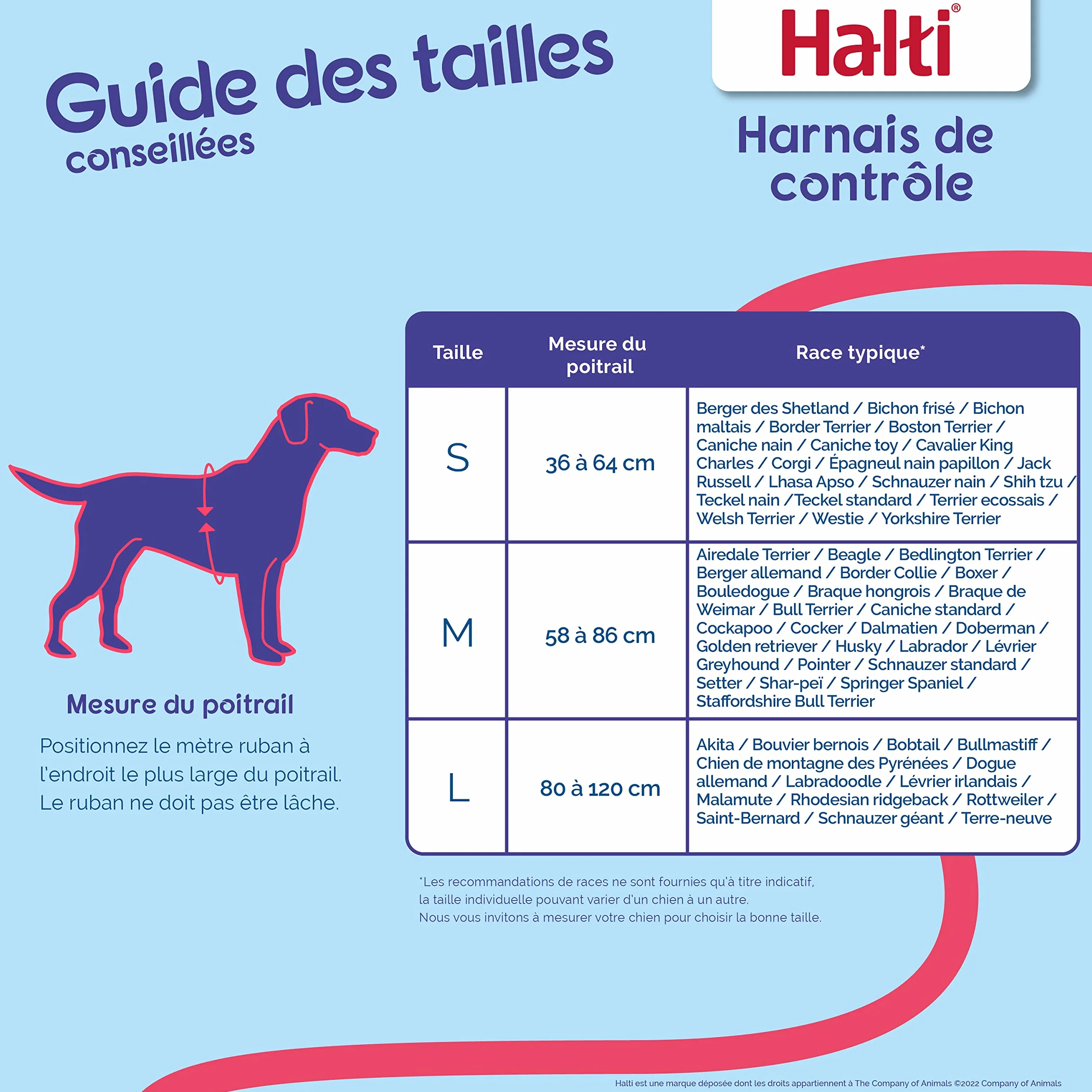 Harnais de contrôle HALTI Taille M Anti-traction pour chiens de taille moyenne