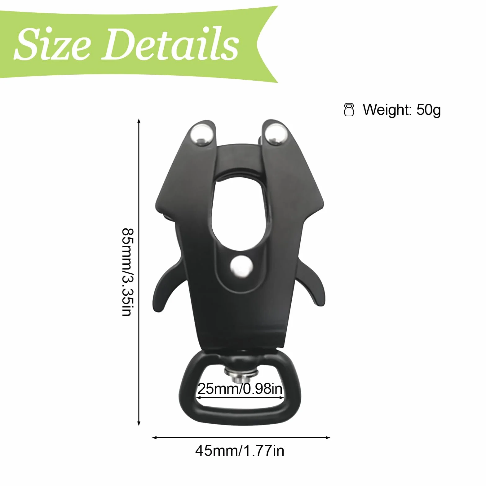 Frog Clip 2 Pack Espace Verrouillage en Aluminium Boucle de Laisse de Chien Boucle rotative à libération Rapide Boucle de chaîne de Chien résistant à la Rouille,Dia 25mm