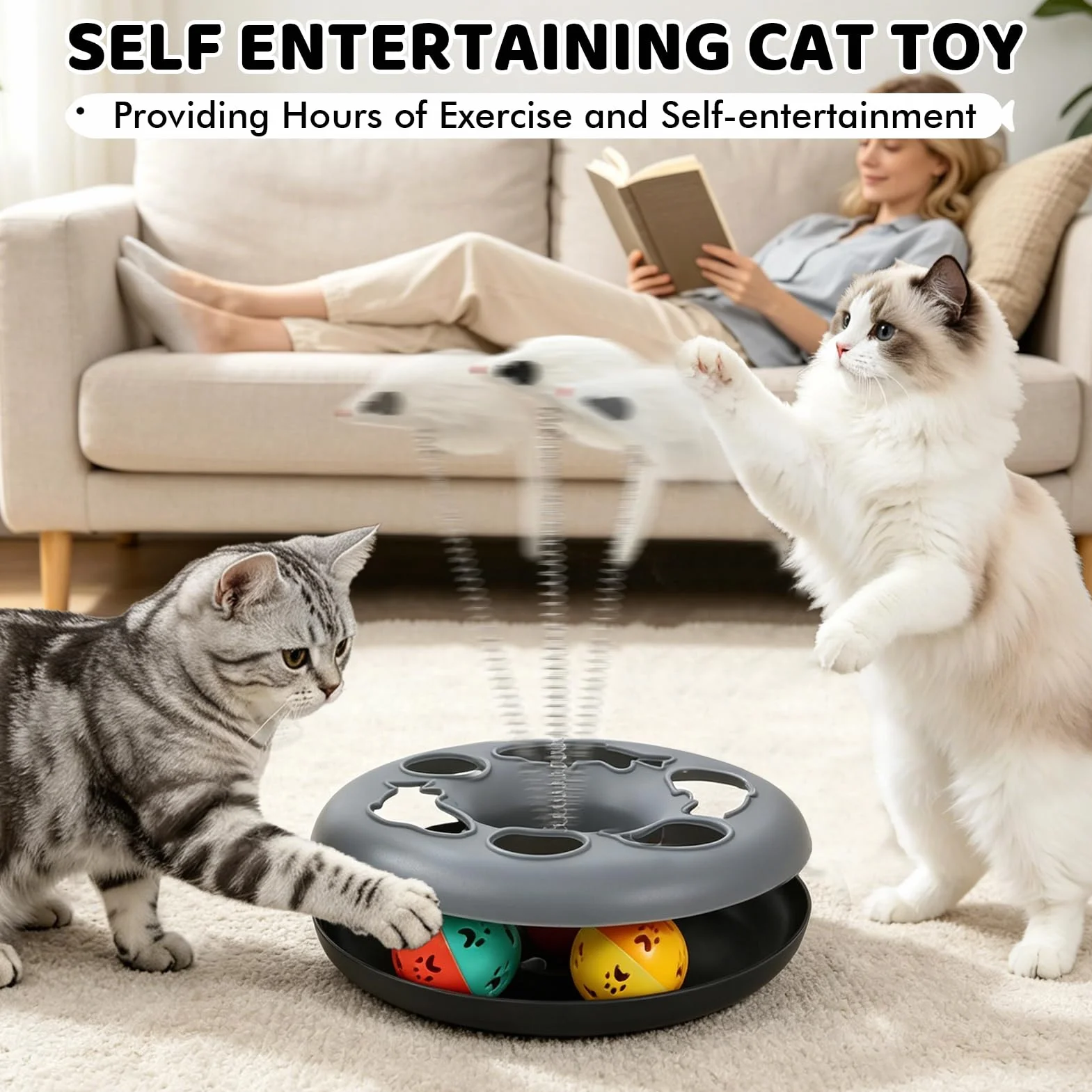 XIAPIA Tunnel pour Chat Pliable, Jouet Interactif pour Chaton et Chiot, Tunel Chat Jeu avec Balle, Tunnel Lapin, Cobaye, Furet, pour Exercice en Intérieure et Extérieure pour Chaton