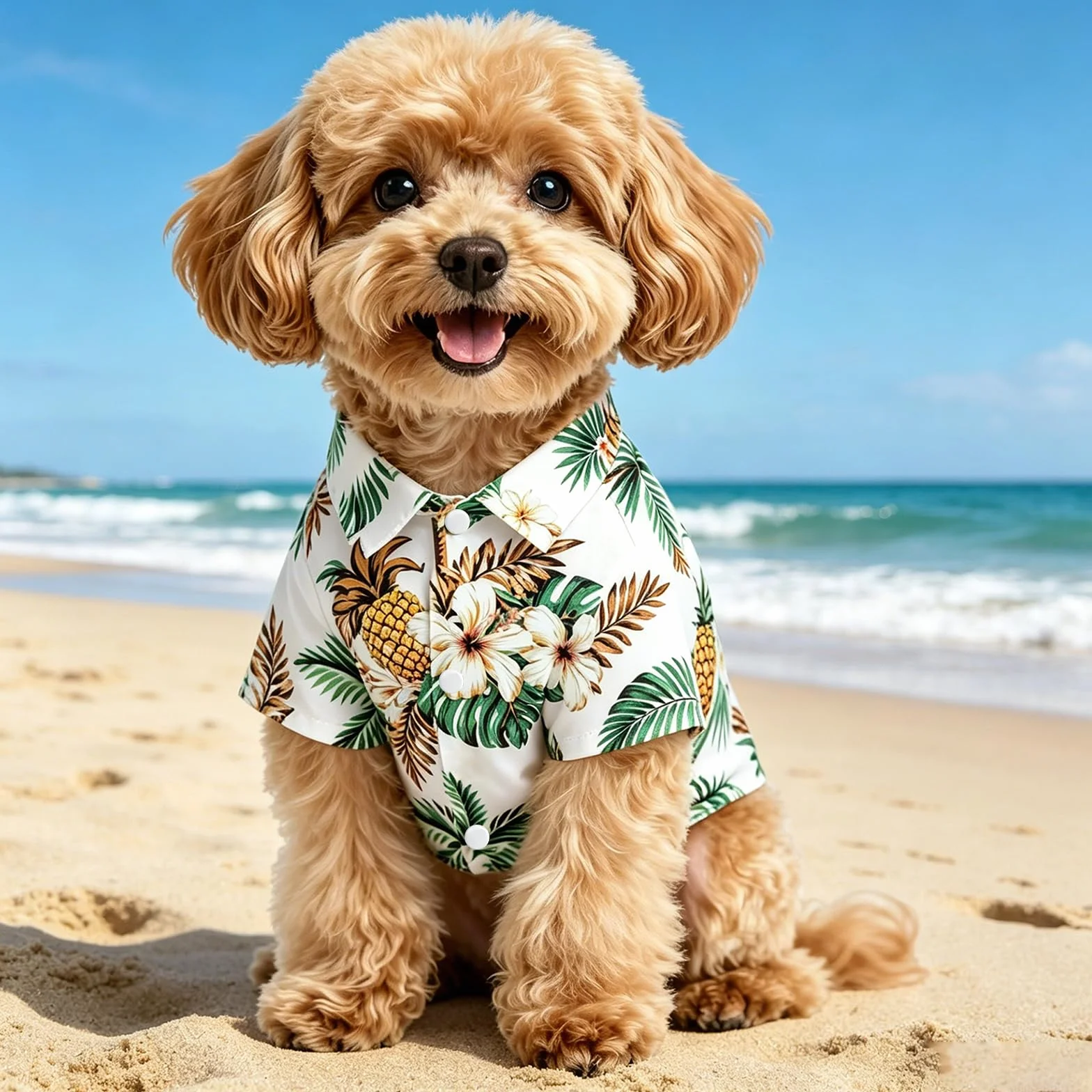 Chemise Hawaïenne pour Chien T Shirt Été Chiens Vêtement Chien Été Polo XS