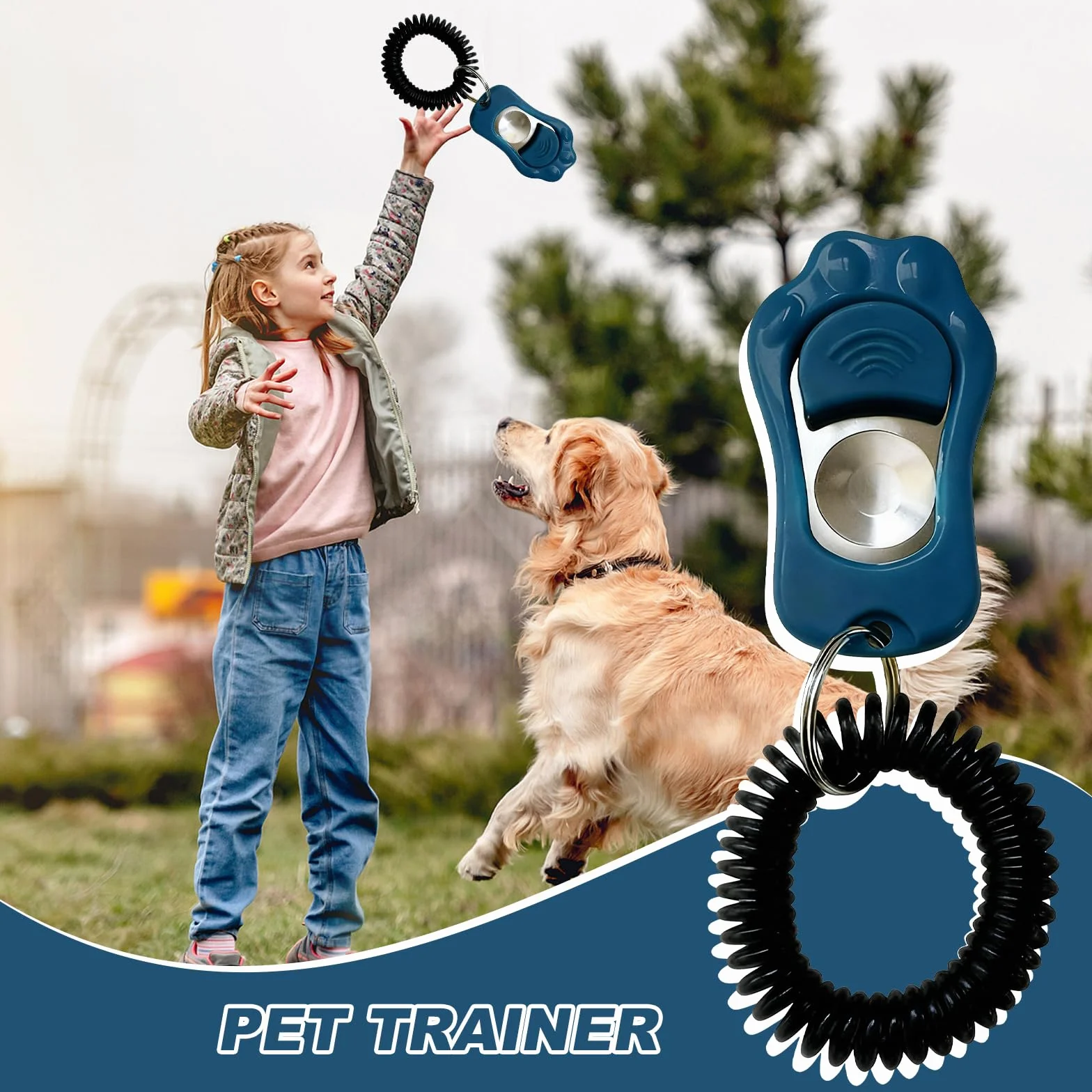 2 Pcs Sifflet Ultrason Chien, Clicker Dressage pour Chien, Clicker Training pour Animaux à Fréquence Ajustable (avec Laniette), pour Chien, Chat, Oiseau, Lapin (Vert Sauge/Gris Bleu)
