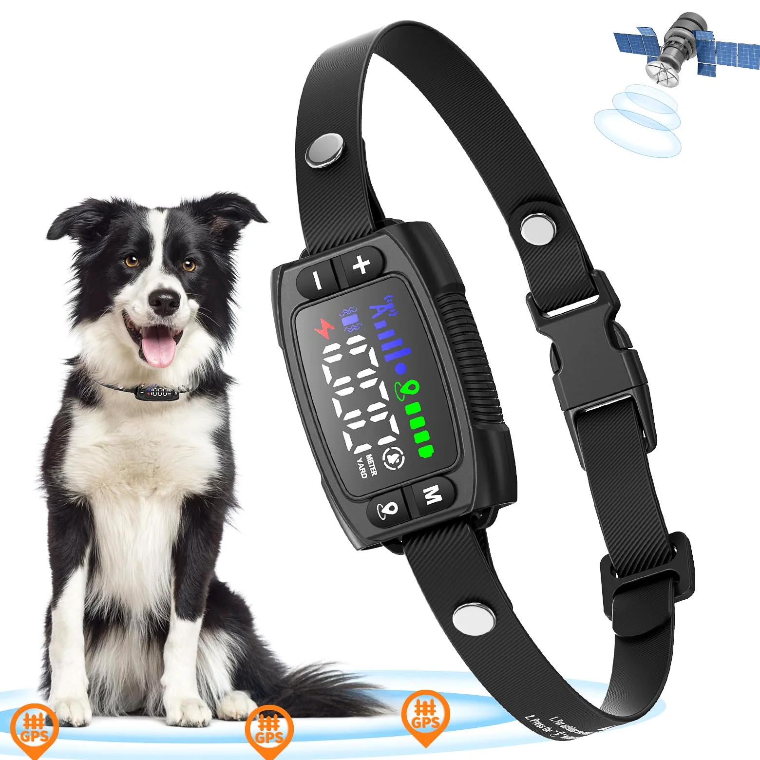 Patpet Collier Anti Fugue sans Fil GPS pour Chien pour Extérieur,IPX7 Étanche Précise Chien Électrique Système Clôture