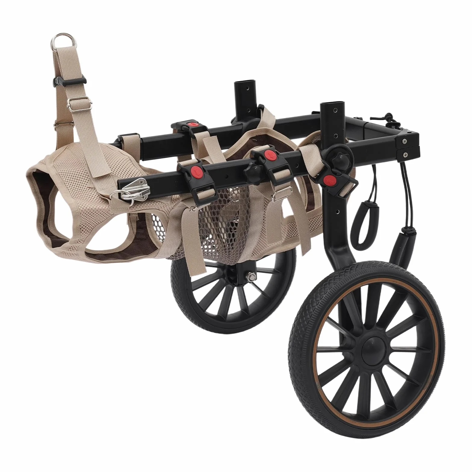 Fauteuil roulant léger pour chien jusqu'à 65 kg, réglable, roues amortissantes, aide rééducation
