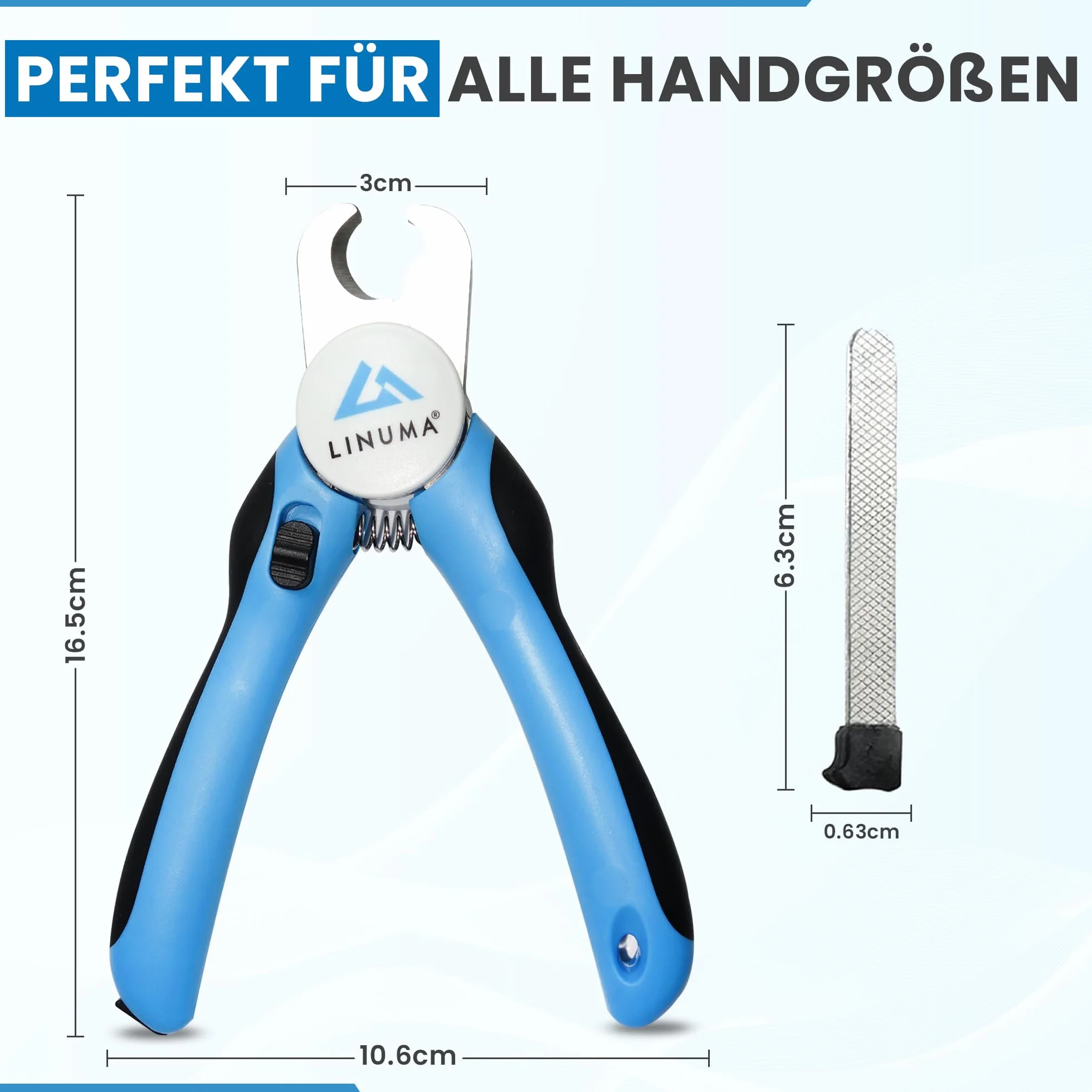 Coupe-Griffes Professionnel Acier Inoxydable pour Chiens Chats avec Butée de Sécurité et Lime Intégrée