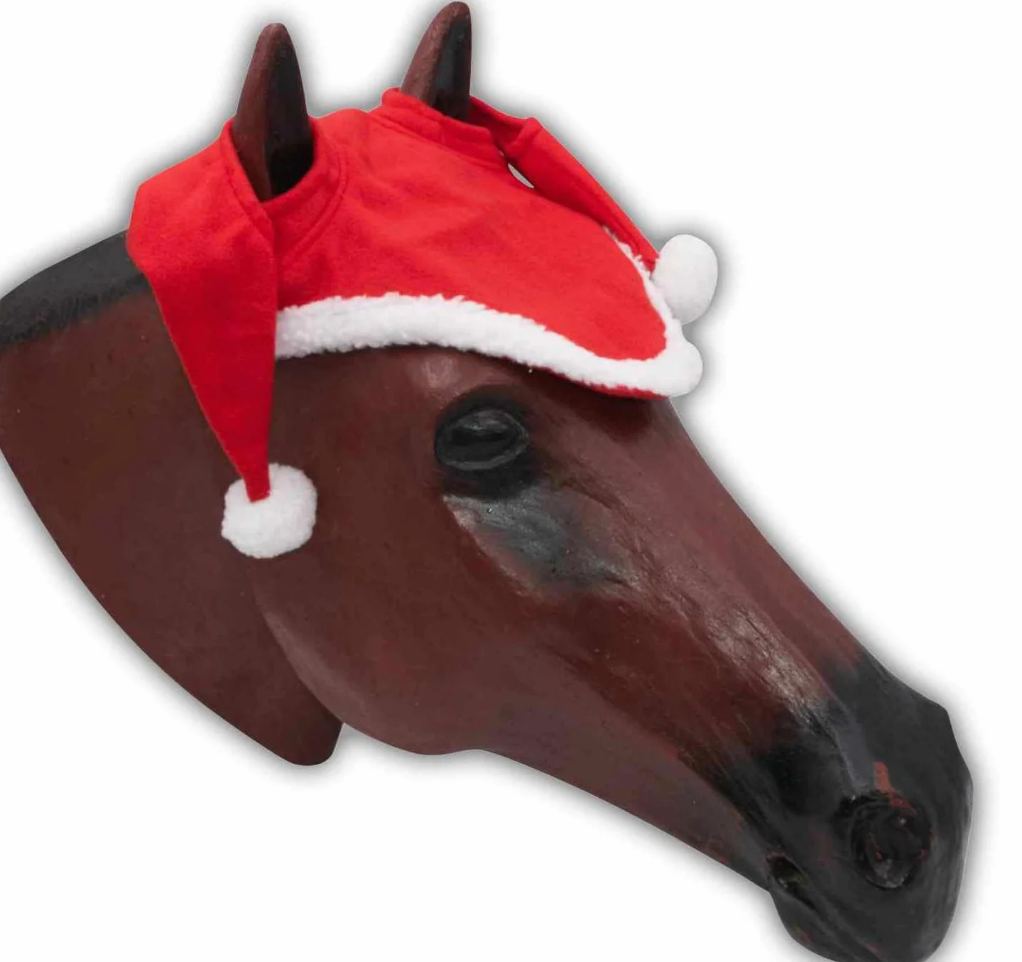 AMKA Bonnet de Noël pour chevaux avec ouverture aux oreilles Rouge/blanc