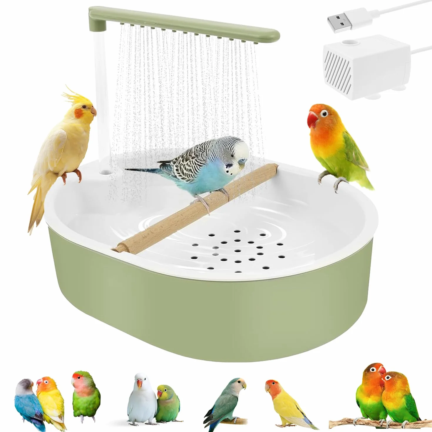 Douche à Oiseaux Automatique pour Perroquets Perruches Calopsittes