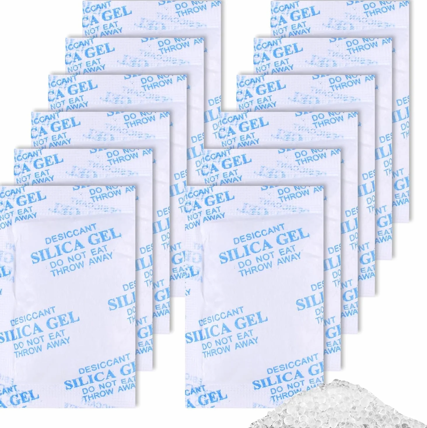 Sacs Dessicant Gel de Silice Absorbeur d'Humidité 25g Lot de 12 Paquets