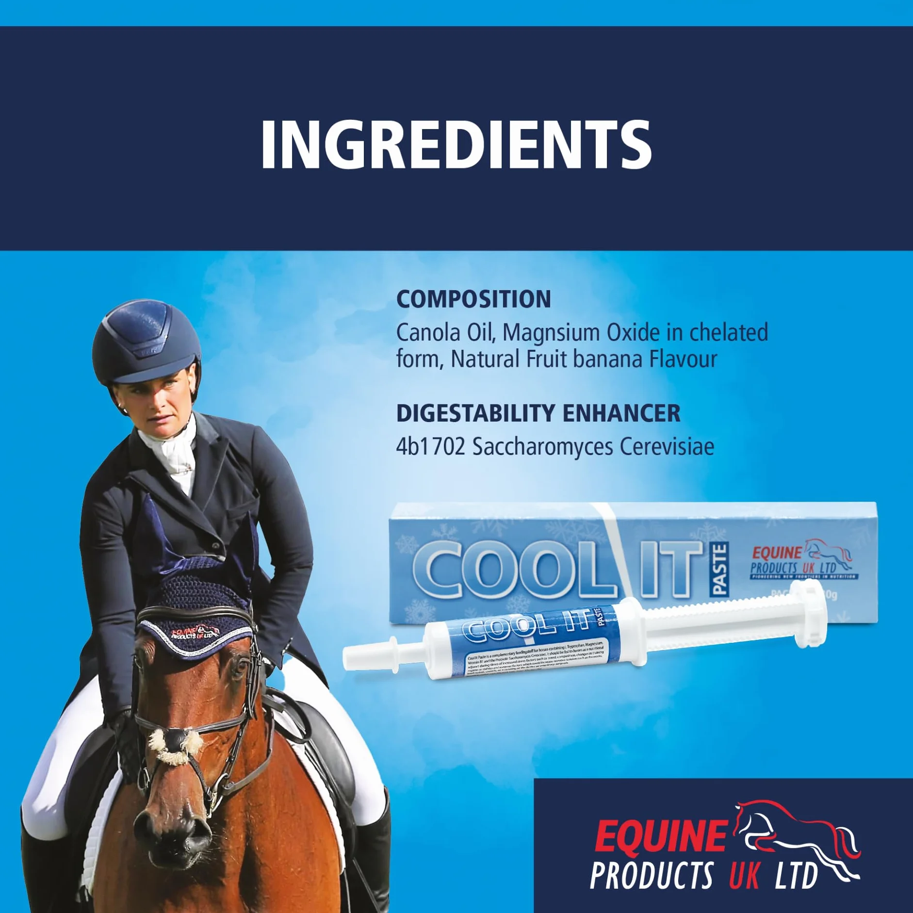 Equine Products Cool It Paste. Calmer pour Les Chevaux. Donné aux Chevaux comme complément nutritionnel Pendant Les périodes de facteurs de Stress accrus