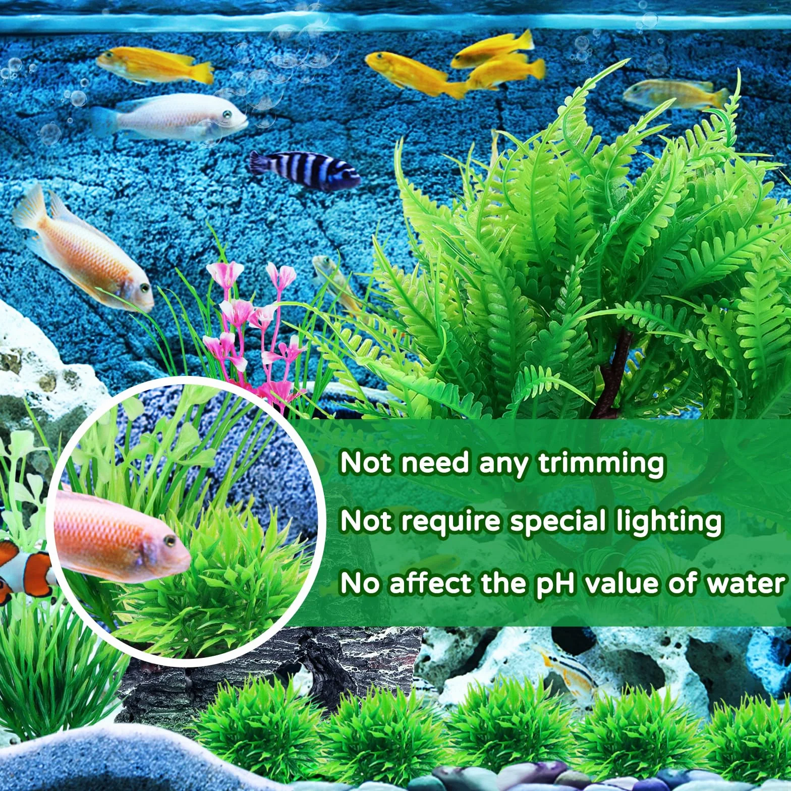 QUOZUO 9 Pièces Décoration Aquarium Plastique Rocher Polyrésine Grotte