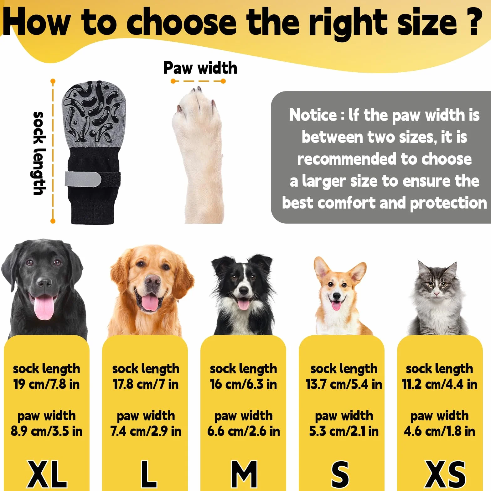 Réglables Chaussettes Chien avec Adhérence Protection Coussinet Protège-Pattes Anti-Léchage Anti-Glissement (M)