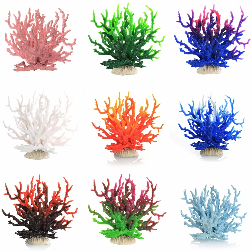 Plantes artificielles pour aquarium Corail silicone Blanc décoration paysager