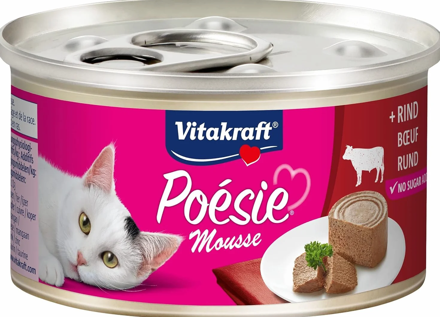 Vitakraft Poésie Mousse pâtée humide pour chats au bœuf sans céréales 12x85g