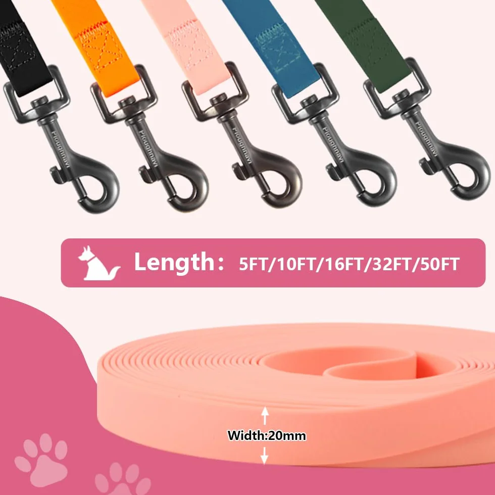 Longe pour Chien avec Poignée et Sac de Rangement, Laisses de Dressage étanches 1.5m-15m Robuste
