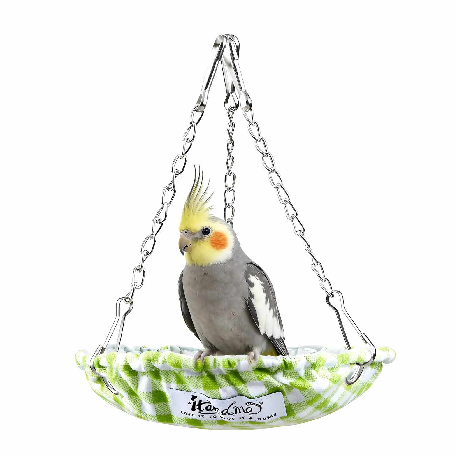 Nid d'oiseau pour perruche Imperméable 15 cm Vert avec chaîne