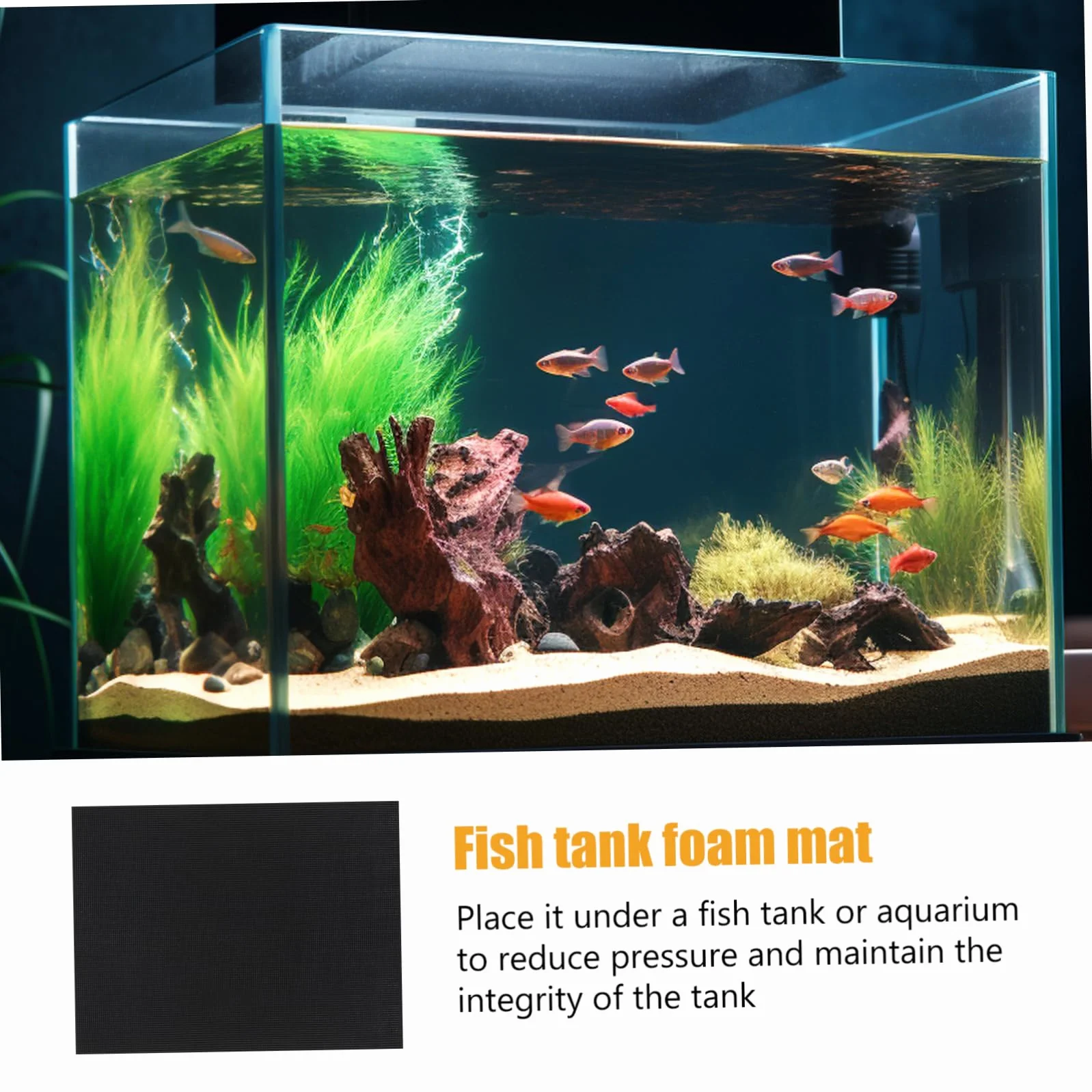 SUPVOX Tapis de Fond pour Aquarium 40x30x0.60cm Tapis Antidérapant en Mousse Épaisse Isolation Thermique Nivellement Réservoir Poissons