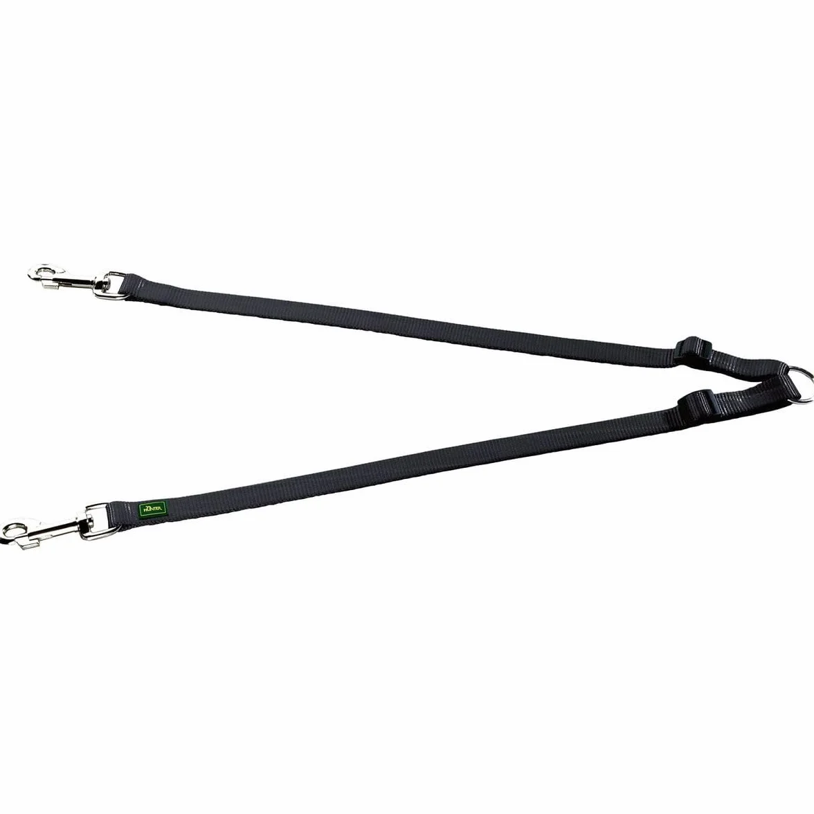 HUNTER Extension de Laisse Double en Nylon Réglable Noir 28-44 cm